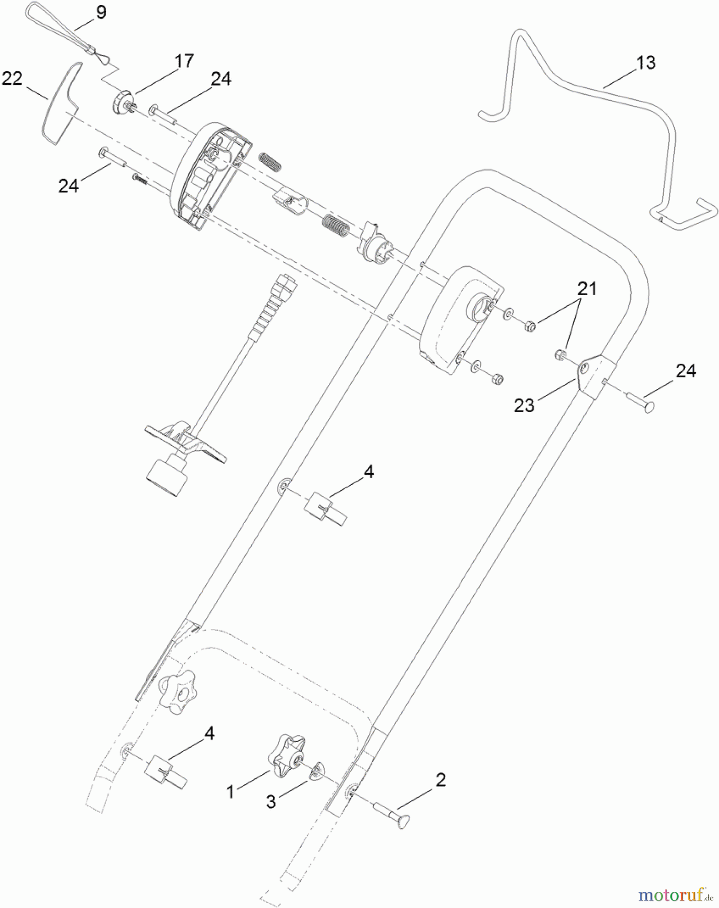  Toro Neu Snow Blowers/Snow Throwers Seite 1 38371 (1500) - Toro 1500 Power Curve Snowthrower, 2013 (SN 313000001-313999999) HANDLE ASSEMBLY