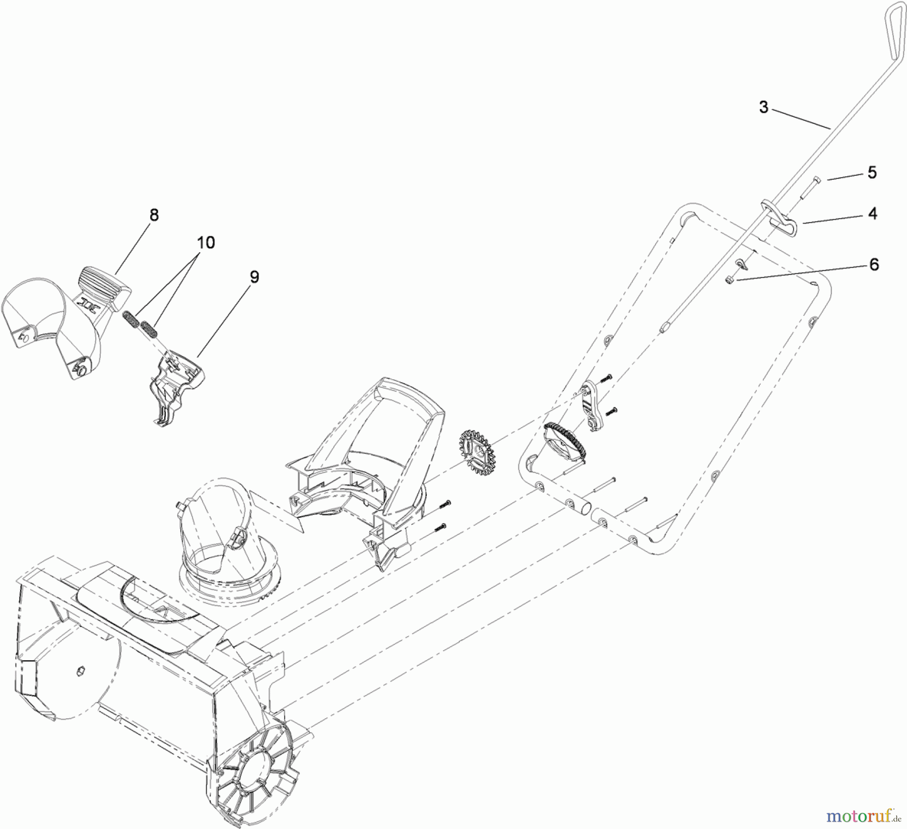  Toro Neu Snow Blowers/Snow Throwers Seite 1 38381 (1800) - Toro 1800 Power Curve Snowthrower, 2011 (311000001-311999999) CHUTE ASSEMBLY