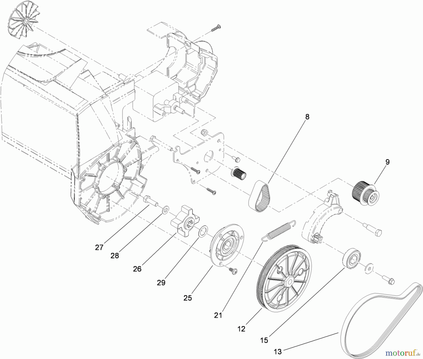  Toro Neu Snow Blowers/Snow Throwers Seite 1 38381 (1800) - Toro 1800 Power Curve Snowthrower, 2012 (312000001-312999999) DRIVE ASSEMBLY