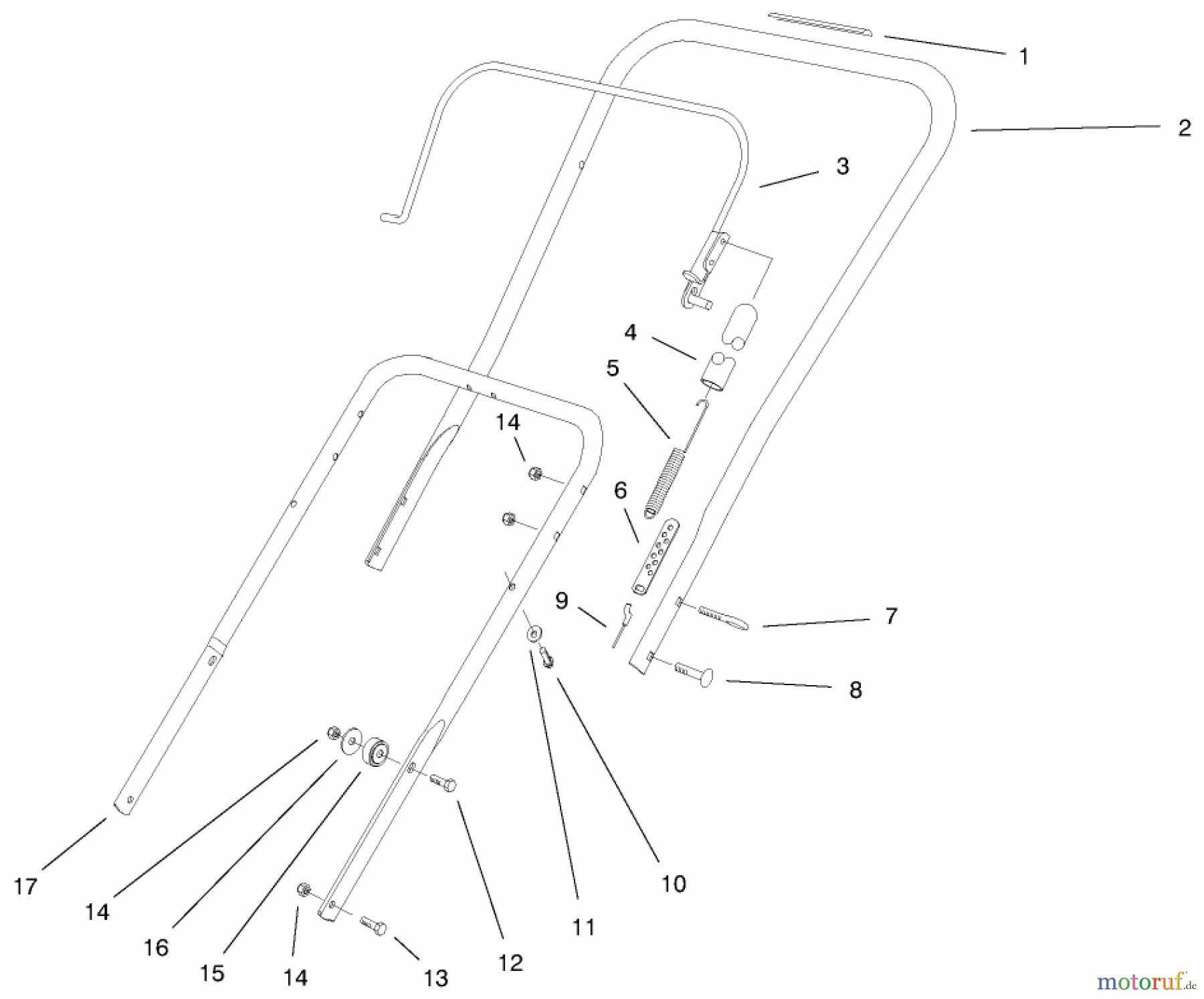  Toro Neu Snow Blowers/Snow Throwers Seite 1 38412 (2400) - Toro CCR 2400 Snowthrower, 1999 (9900001-9999999) HANDLE ASSEMBLY