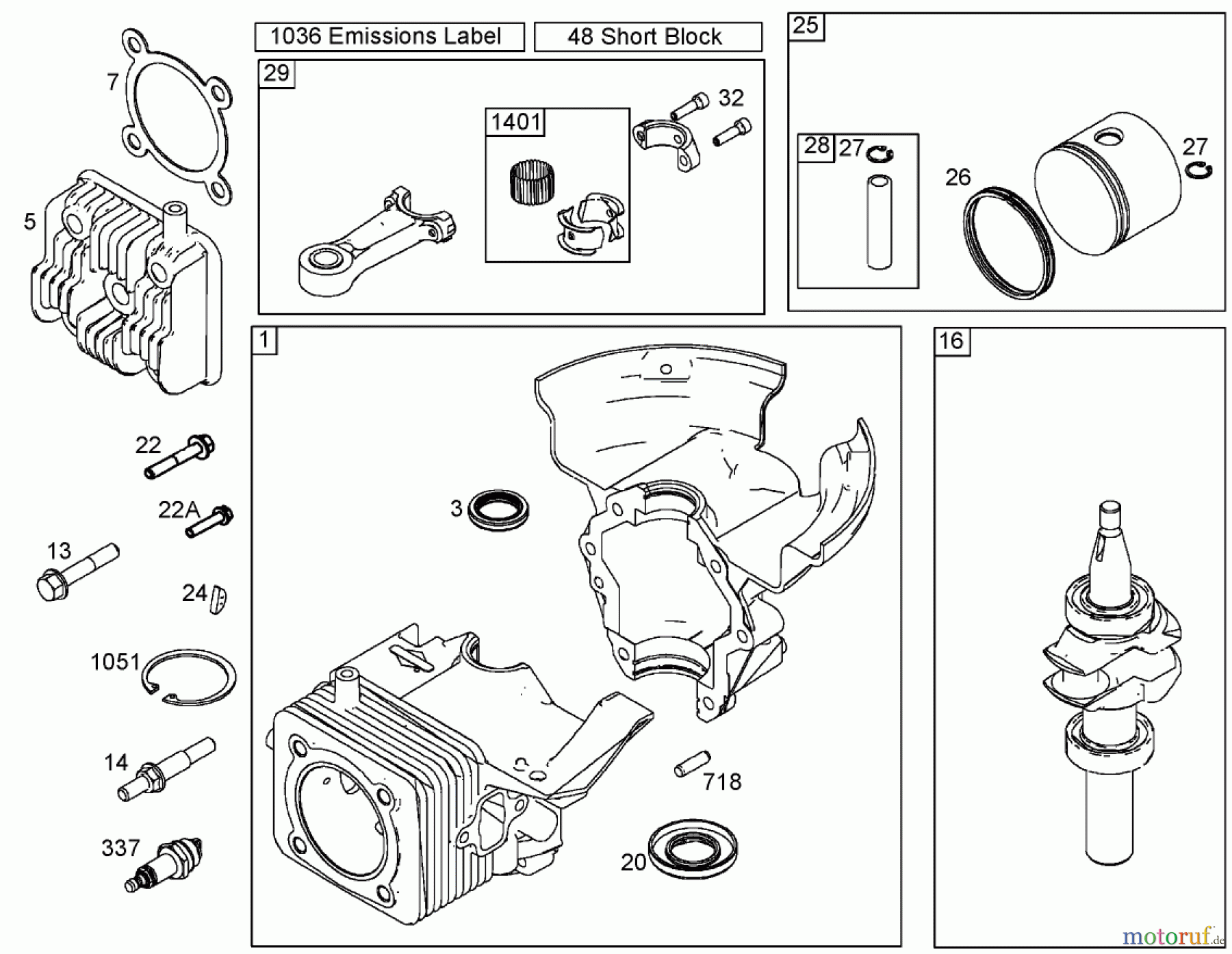  Toro Neu Snow Blowers/Snow Throwers Seite 1 38413 (2450) - Toro CCR 2450 Snowthrower, 2000 (200000001-200012344) CYLINDER, PISTON, AND CONNECTING ROD ASSEMBLIES BRIGGS AND STRATTON 084133-0196-E1