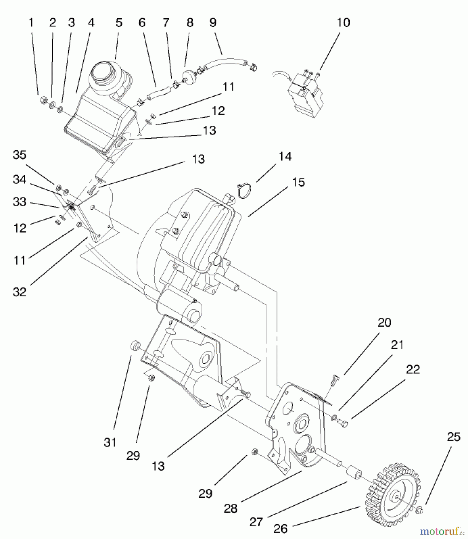  Toro Neu Snow Blowers/Snow Throwers Seite 1 38419 (2450) - Toro CCR 2450 Snowthrower, 2000 (000000001-000999999) ENGINE AND FRAME ASSEMBLY