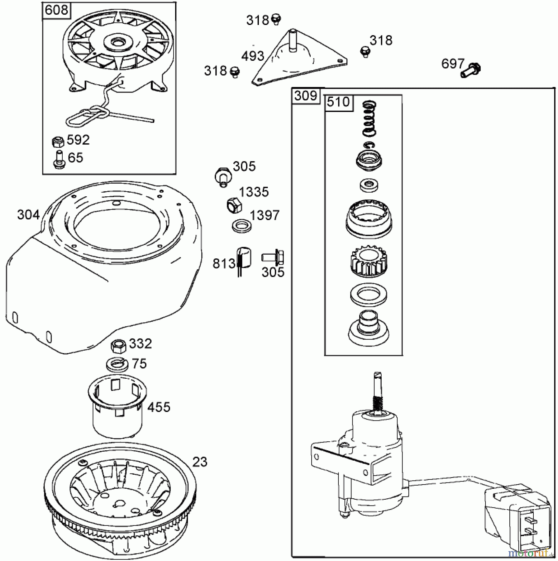  Toro Neu Snow Blowers/Snow Throwers Seite 1 38413 (2450) - Toro CCR 2450 Snowthrower, 2000 (000000001-000999999) FLYWHEEL, BLOWER HOUSING, AND STARTER ASSEMBLIES BRIGGS AND STRATTON 084133-0196-E1