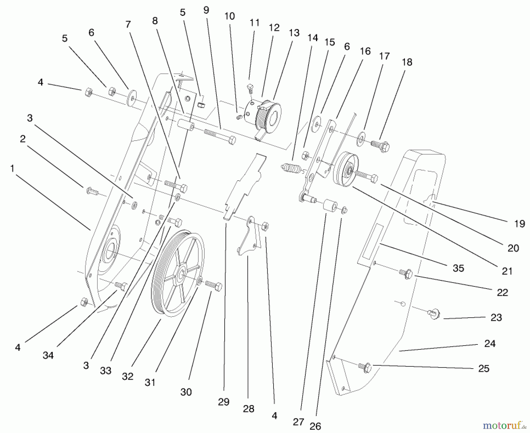  Toro Neu Snow Blowers/Snow Throwers Seite 1 38413 (2450) - Toro CCR 2450 Snowthrower, 2000 (200000001-200012344) IMPELLER DRIVE ASSEMBLY