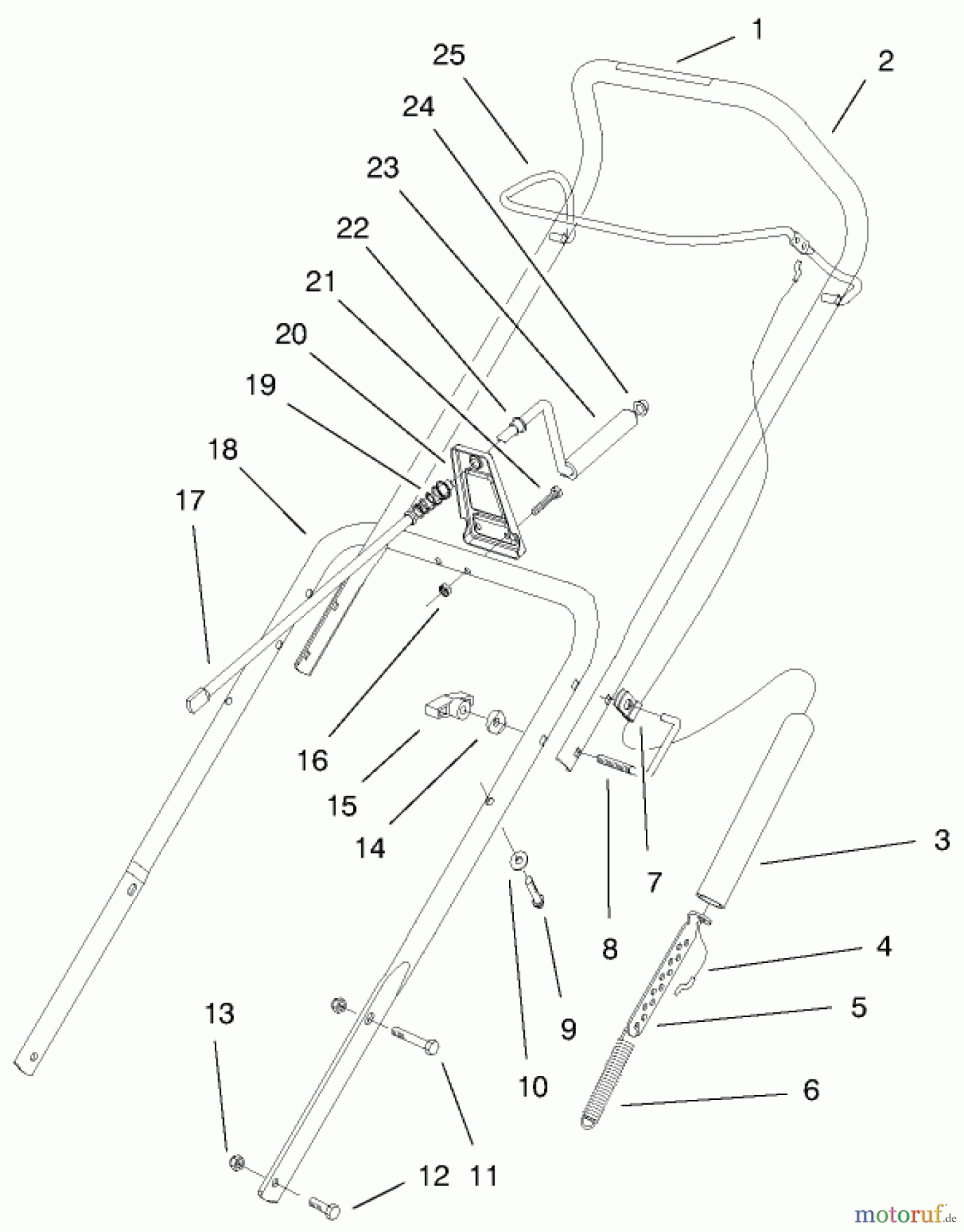  Toro Neu Snow Blowers/Snow Throwers Seite 1 38424 (2500) - Toro CCR 2500 Snowthrower, 1999 (9900001-9999999) HANDLE ASSEMBLY