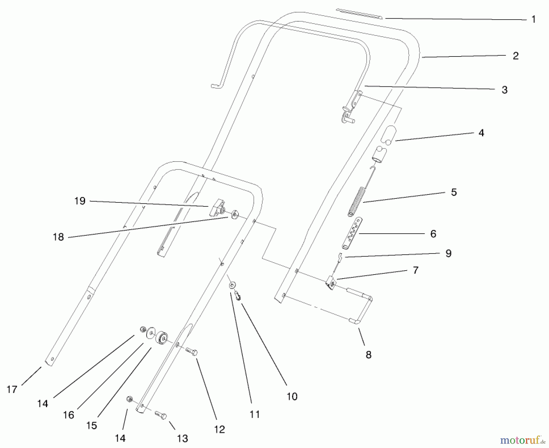  Toro Neu Snow Blowers/Snow Throwers Seite 1 38428 (2450) - Toro CCR 2450 Snowthrower, 2000 (200000001-200999999) HANDLE ASSEMBLY