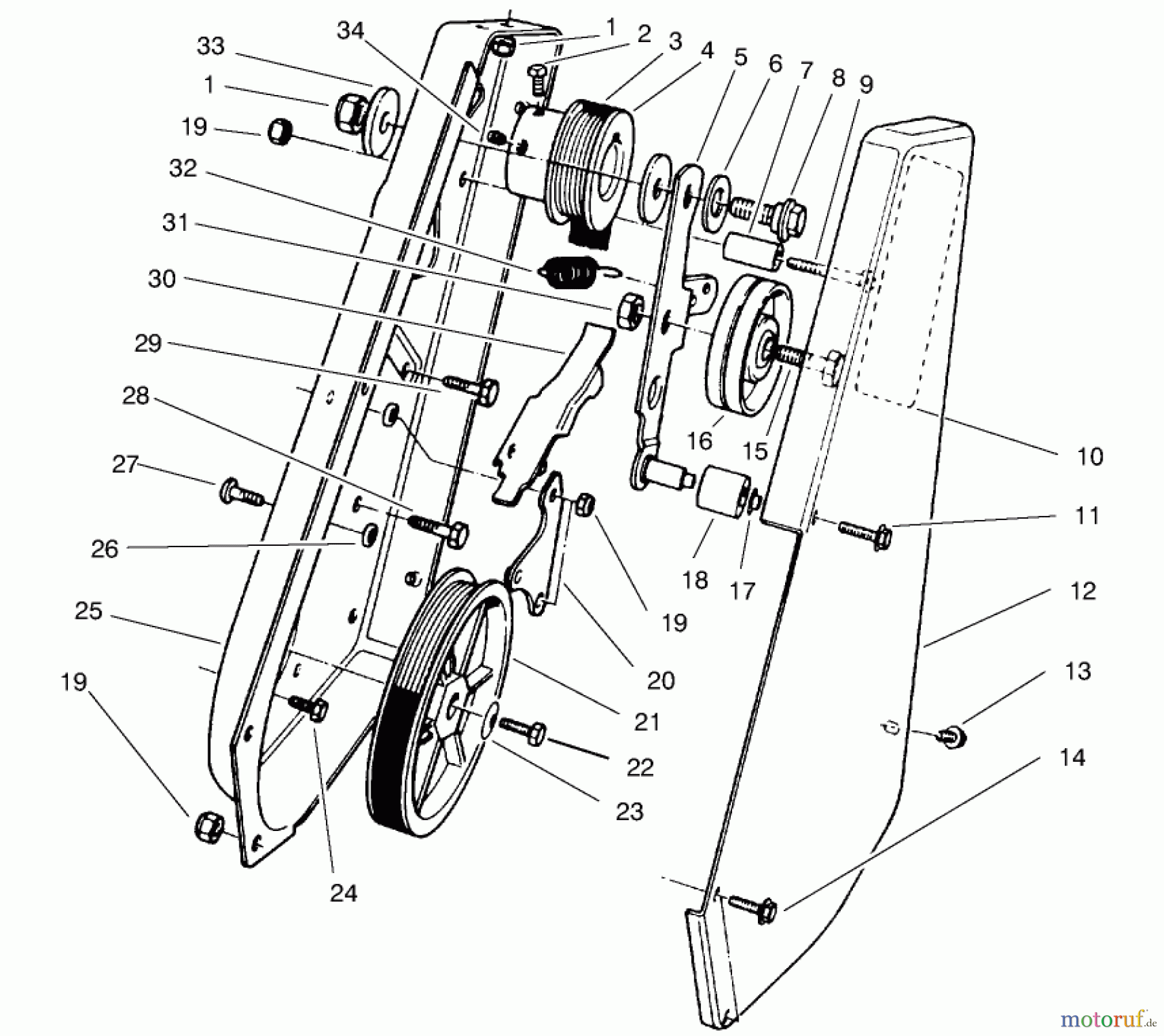  Toro Neu Snow Blowers/Snow Throwers Seite 1 38431 (3000) - Toro CCR 3000 Snowthrower, 1997 (7900001-7999999) DRIVE ASSEMBLY