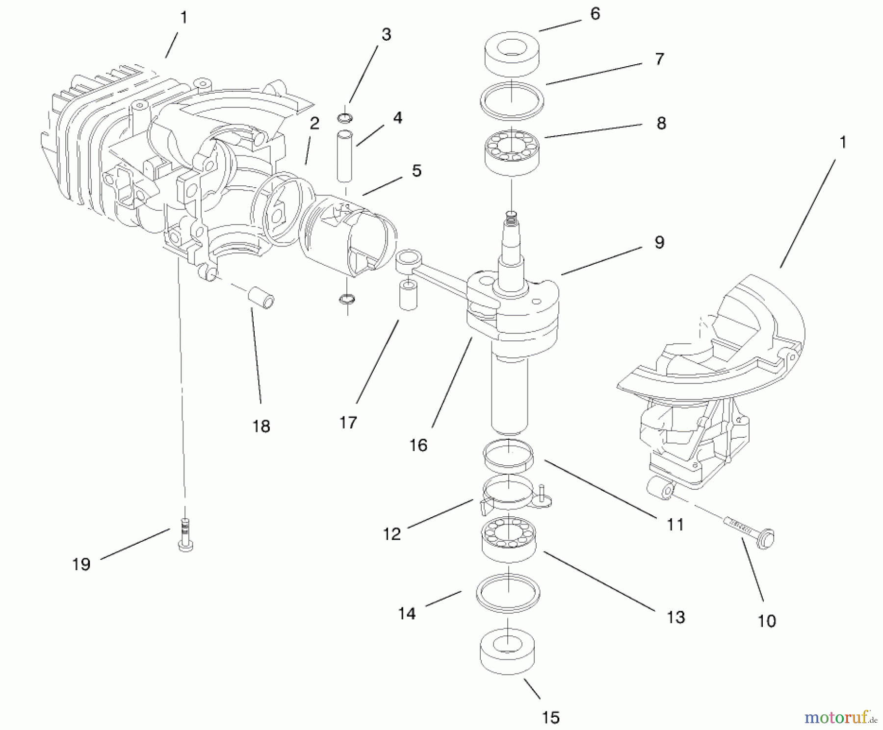  Toro Neu Snow Blowers/Snow Throwers Seite 1 38431 (3000) - Toro CCR 3000 Snowthrower, 1997 (7900001-7999999) ENGINE ASSEMBLY MODEL NO. 47PT6-4 #1