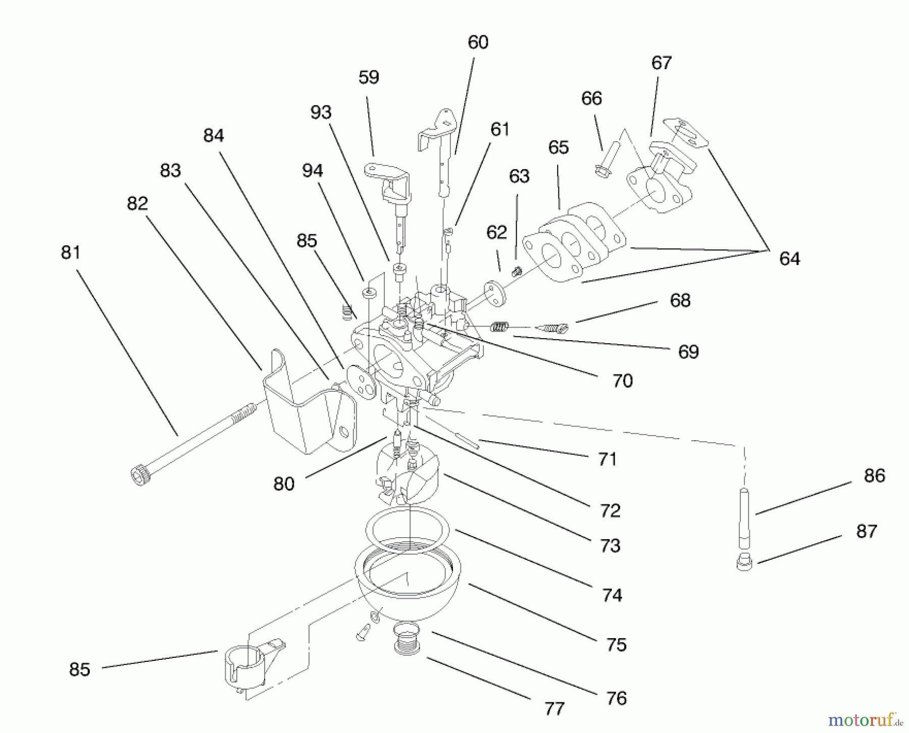  Toro Neu Snow Blowers/Snow Throwers Seite 1 38431 (3000) - Toro CCR 3000 Snowthrower, 1997 (7900001-7999999) ENGINE ASSEMBLY MODEL NO. 47PT6-4 #5