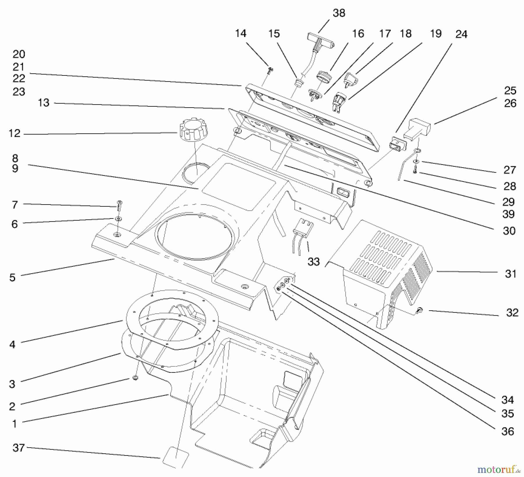  Toro Neu Snow Blowers/Snow Throwers Seite 1 38430 (3000) - Toro CCR 3000 Snowthrower, 1998 (8900001-8999999) SHROUD ASSEMBLY