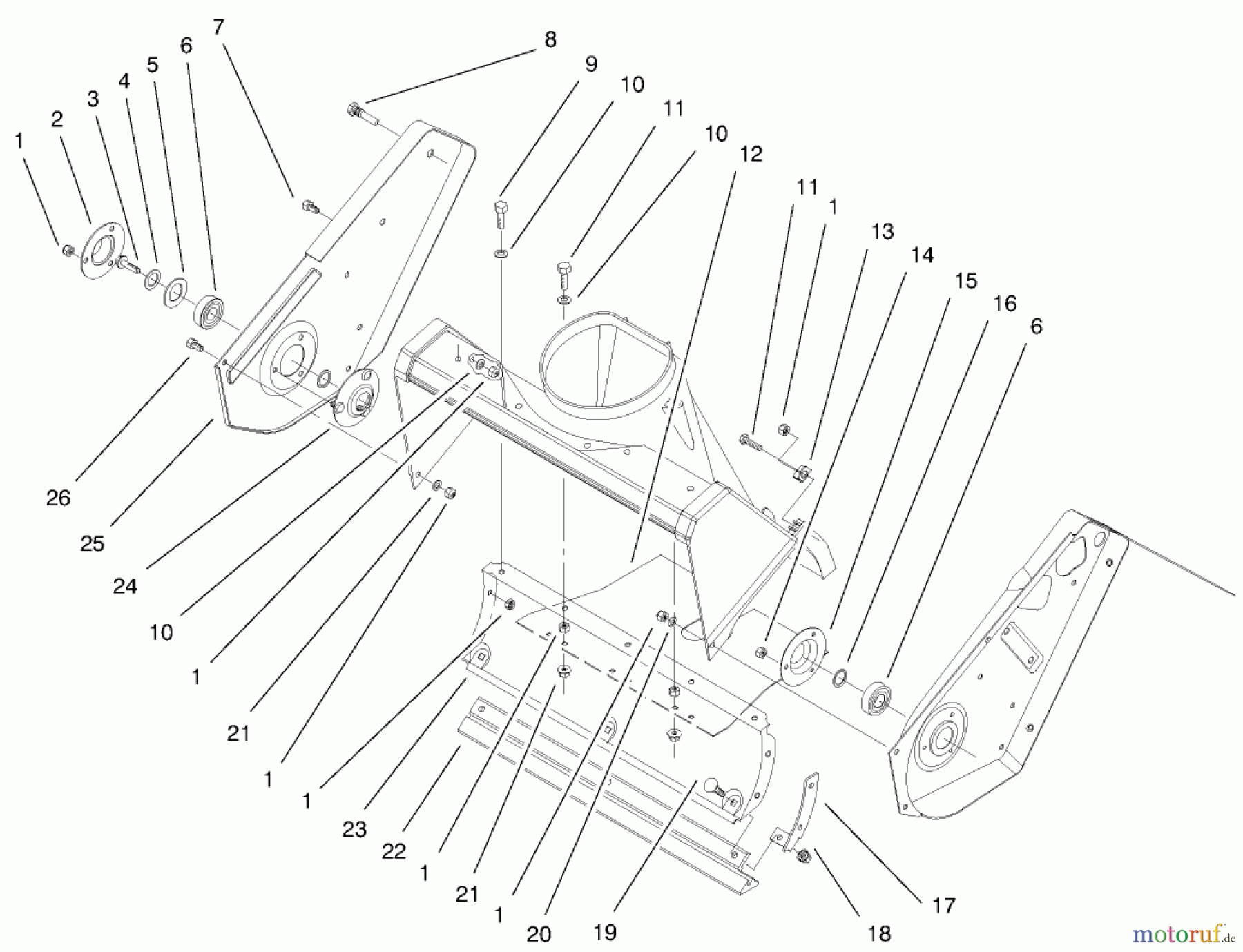  Toro Neu Snow Blowers/Snow Throwers Seite 1 38430 (3000) - Toro CCR 3000 Snowthrower, 1999 (9900001-9999999) AUGER HOUSING ASSEMBLY