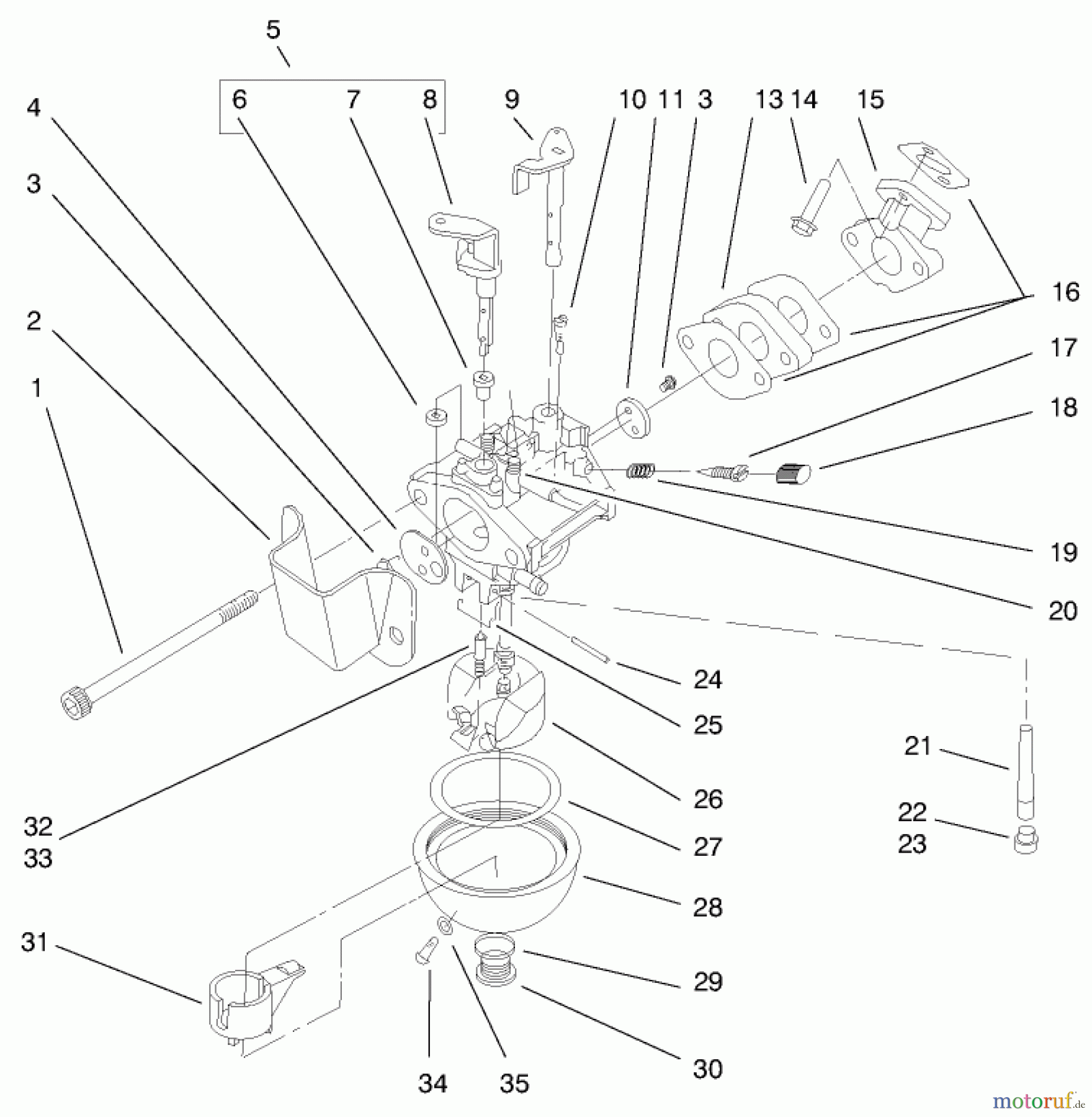  Toro Neu Snow Blowers/Snow Throwers Seite 1 38435 (3000) - Toro CCR 3000 Snowthrower, 1999 (9900001-9999999) ENGINE ASSEMBLY (MODEL NO. 38435) #5