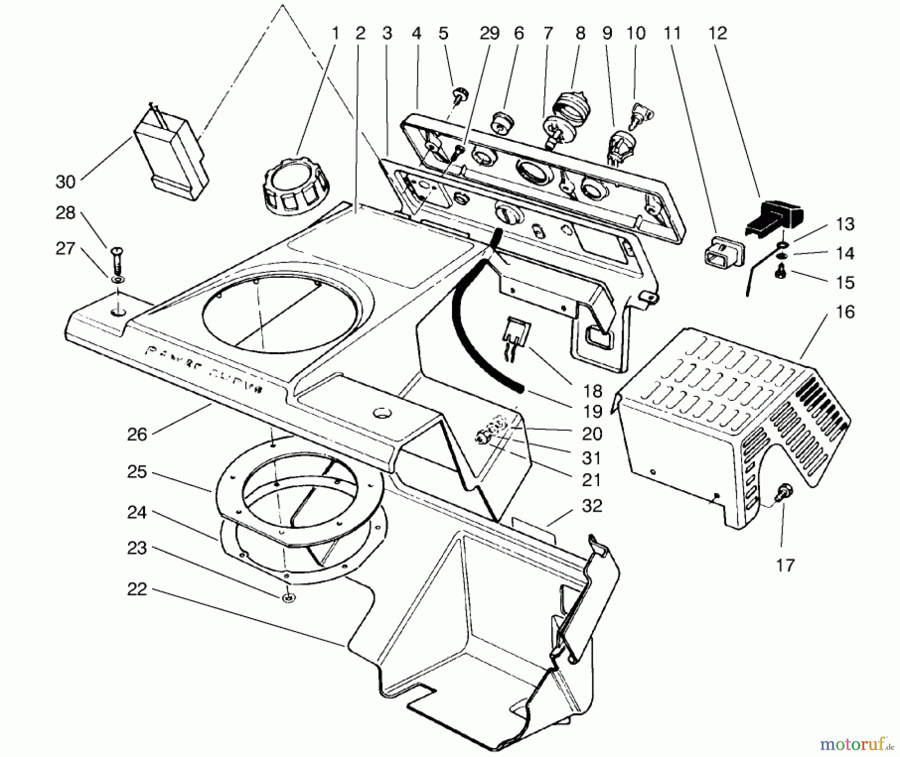  Toro Neu Snow Blowers/Snow Throwers Seite 1 38436 (3000) - Toro CCR 3000 Snowthrower, 1997 (7900001-7999999) CONTROL PANEL & SHROUDING ASSEMBLY