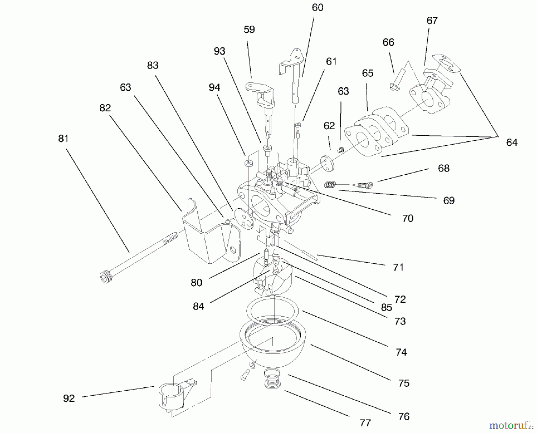  Toro Neu Snow Blowers/Snow Throwers Seite 1 38435 (3000) - Toro CCR 3000 Snowthrower, 1997 (7900001-7999999) ENGINE ASSEMBLY MODEL NO. 47PT6-5 #5