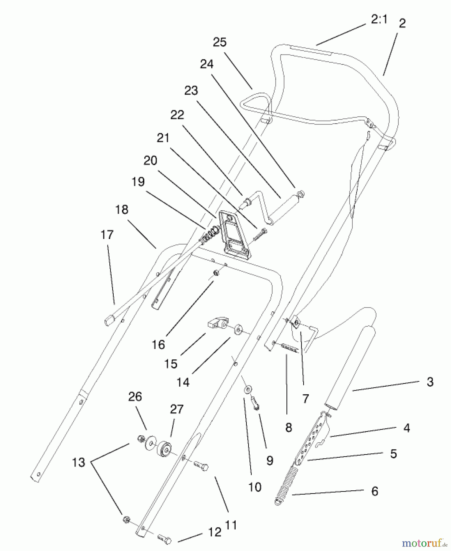  Toro Neu Snow Blowers/Snow Throwers Seite 1 38440 (3650) - Toro CCR 3650 Snowthrower, 2000 (200014064-200999999) HANDLE ASSEMBLY