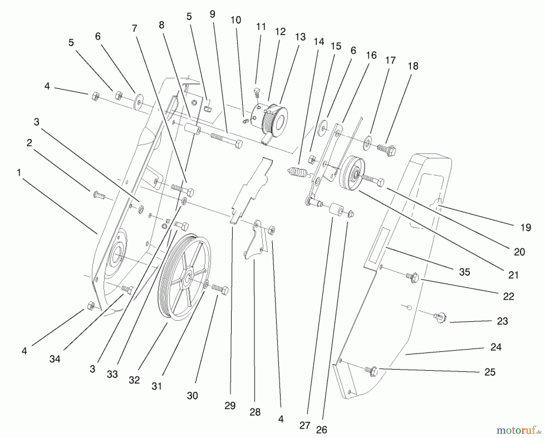  Toro Neu Snow Blowers/Snow Throwers Seite 1 38440 (3650) - Toro CCR 3650 Snowthrower, 2001 (210000001-210999999) IMPELLER DRIVE ASSEMBLY