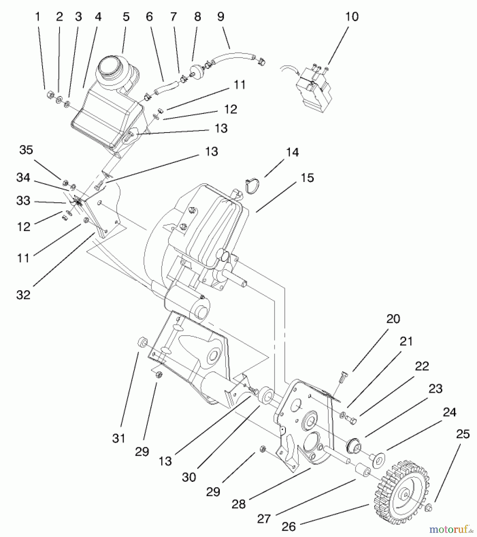  Toro Neu Snow Blowers/Snow Throwers Seite 1 38442 (3650) - Toro CCR 3650 Snowthrower, 2000 (200000001-200999999) ENGINE AND FRAME ASSEMBLY