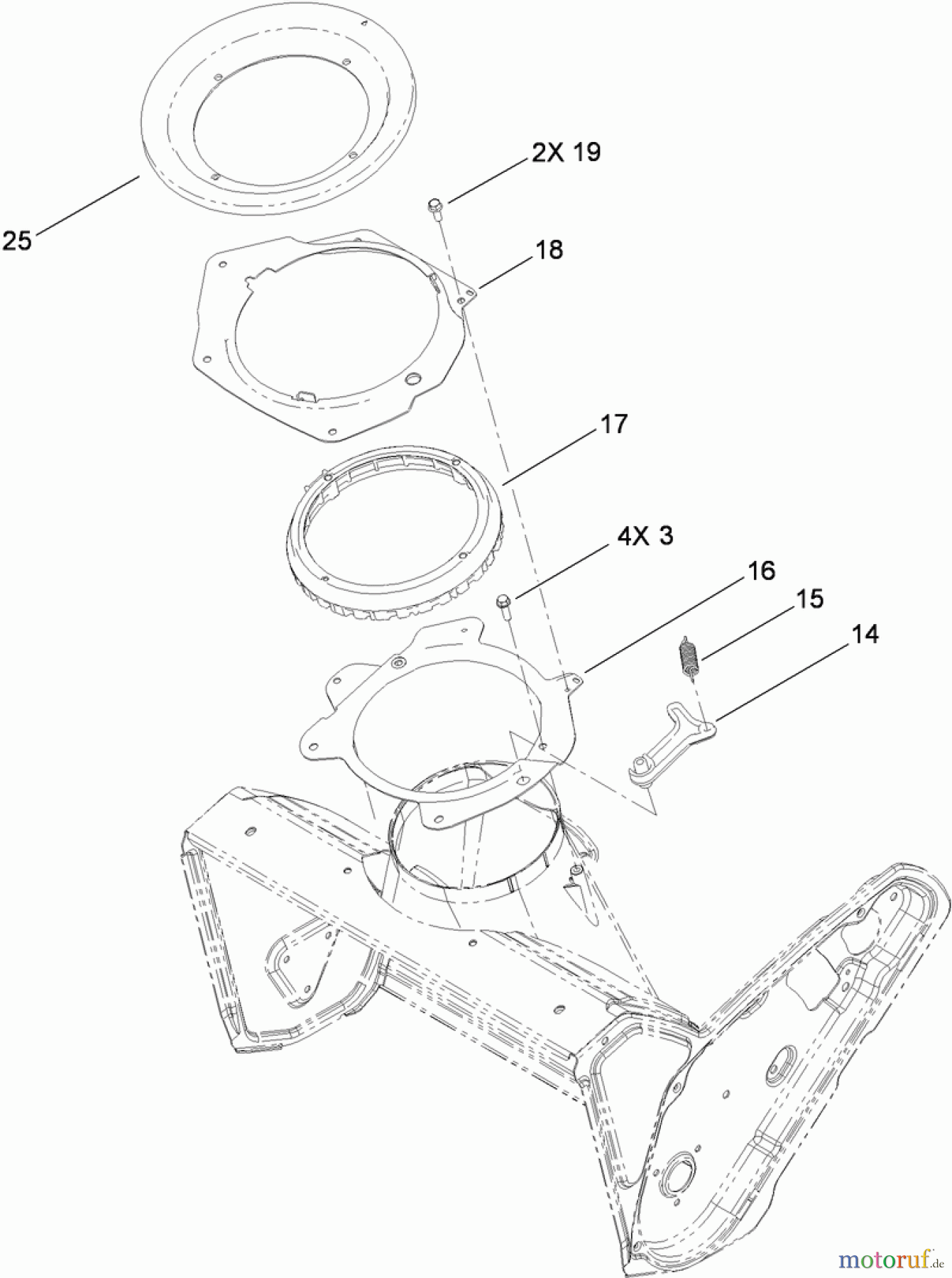  Toro Neu Snow Blowers/Snow Throwers Seite 1 38451 (621 R) - Toro Power Clear 621 R Snowthrower, 2012 (312000001-312999999) CHUTE CONTROL ASSEMBLY