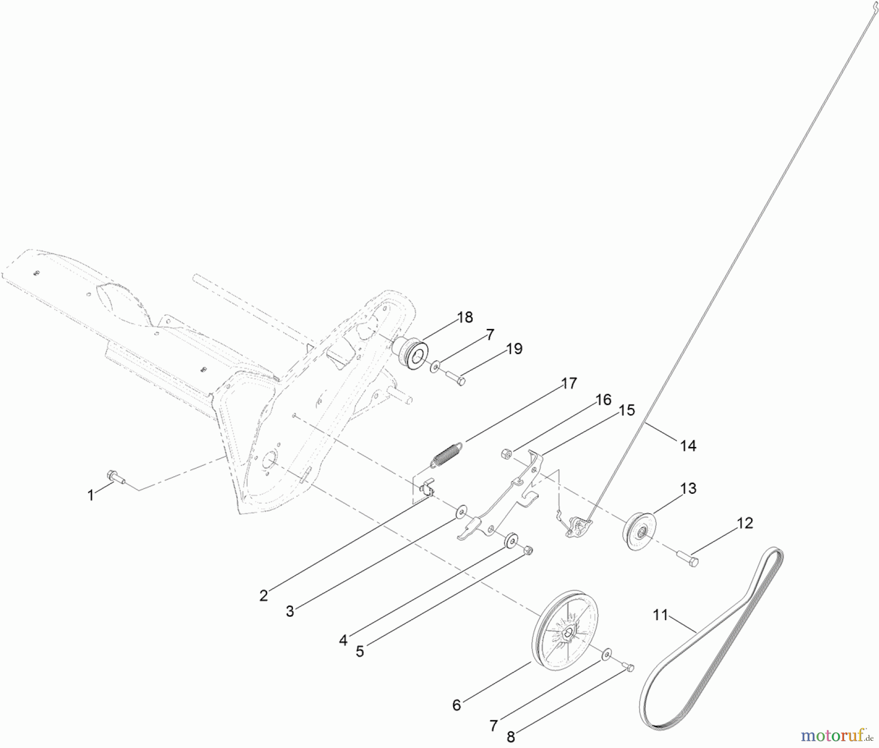  Toro Neu Snow Blowers/Snow Throwers Seite 1 38452 (621 E) - Toro Power Clear 621 E Snowthrower, 2013 (SN 313000001-313999999) CLUTCH CABLE ASSEMBLY