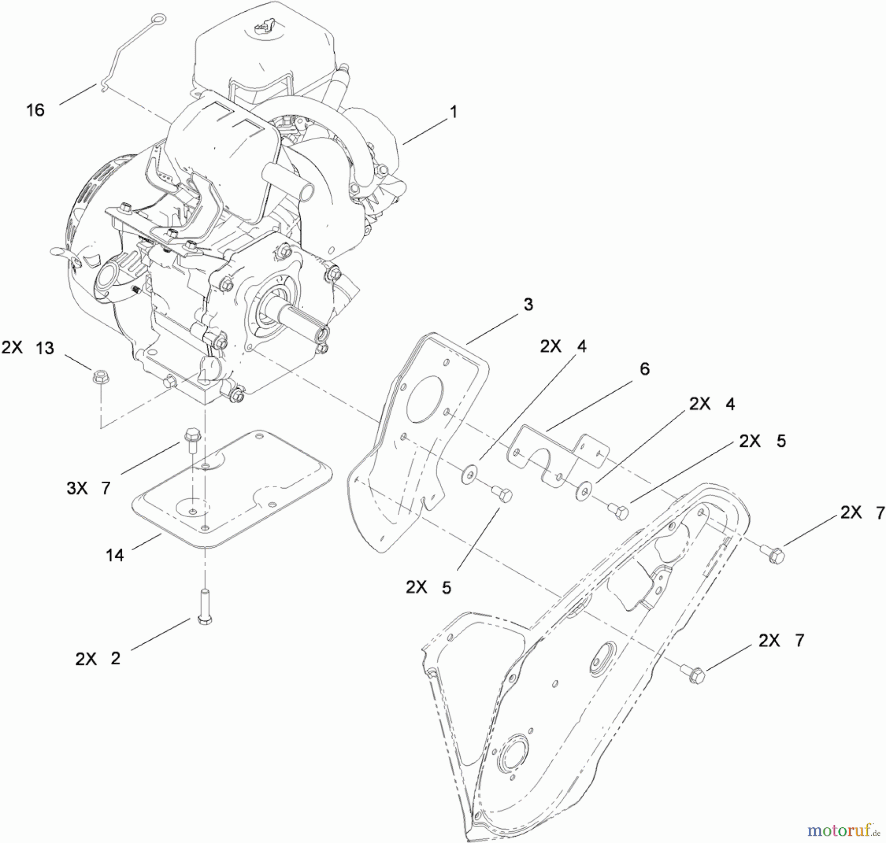  Toro Neu Snow Blowers/Snow Throwers Seite 1 38458 (621 QZR) - Toro Power Clear 621 QZR Snowthrower, 2012 (312000001-312999999) ENGINE ASSEMBLY