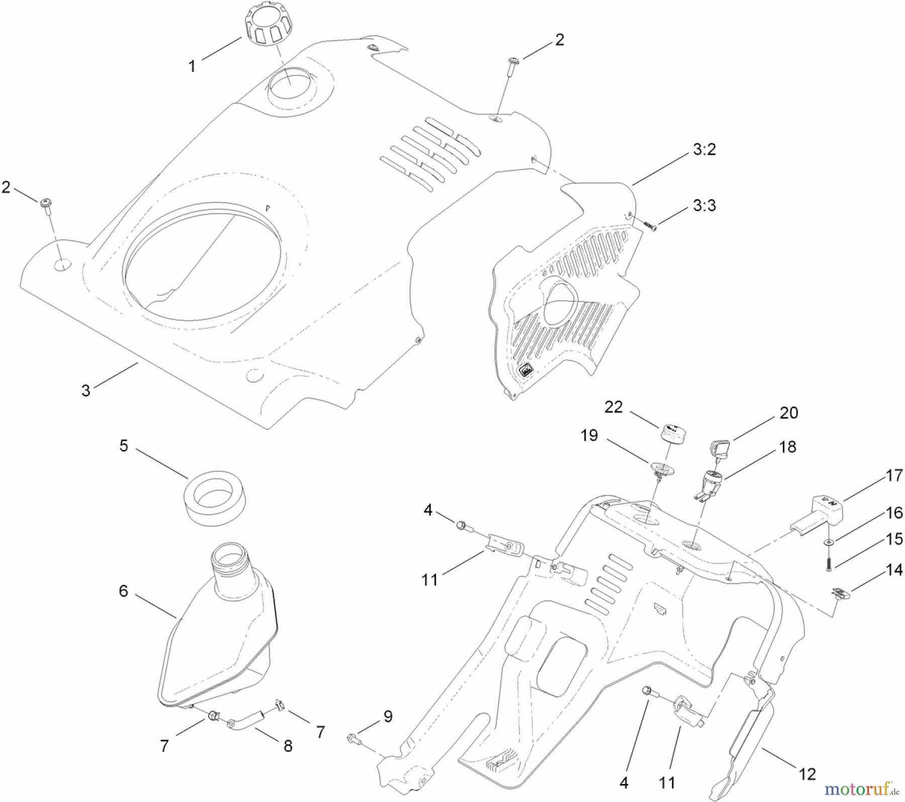  Toro Neu Snow Blowers/Snow Throwers Seite 1 38458 (621 QZR) - Toro Power Clear 621 QZR Snowthrower, 2012 (312000001-312999999) SHROUD ASSEMBLY