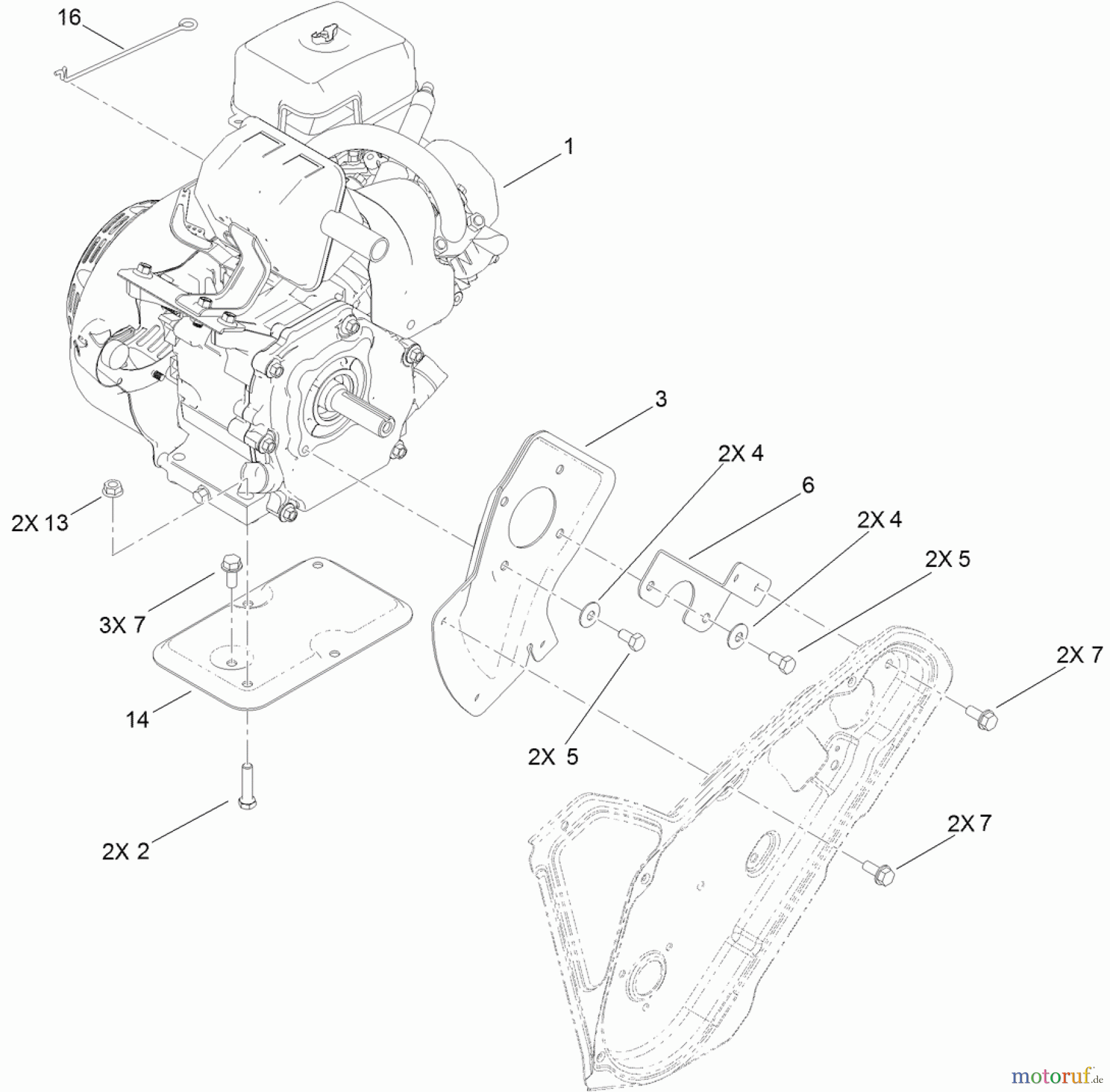  Toro Neu Snow Blowers/Snow Throwers Seite 1 38458 (621 QZR) - Toro Power Clear 621 QZR Snowthrower, 2013 (SN 313000001-313999999) ENGINE ASSEMBLY