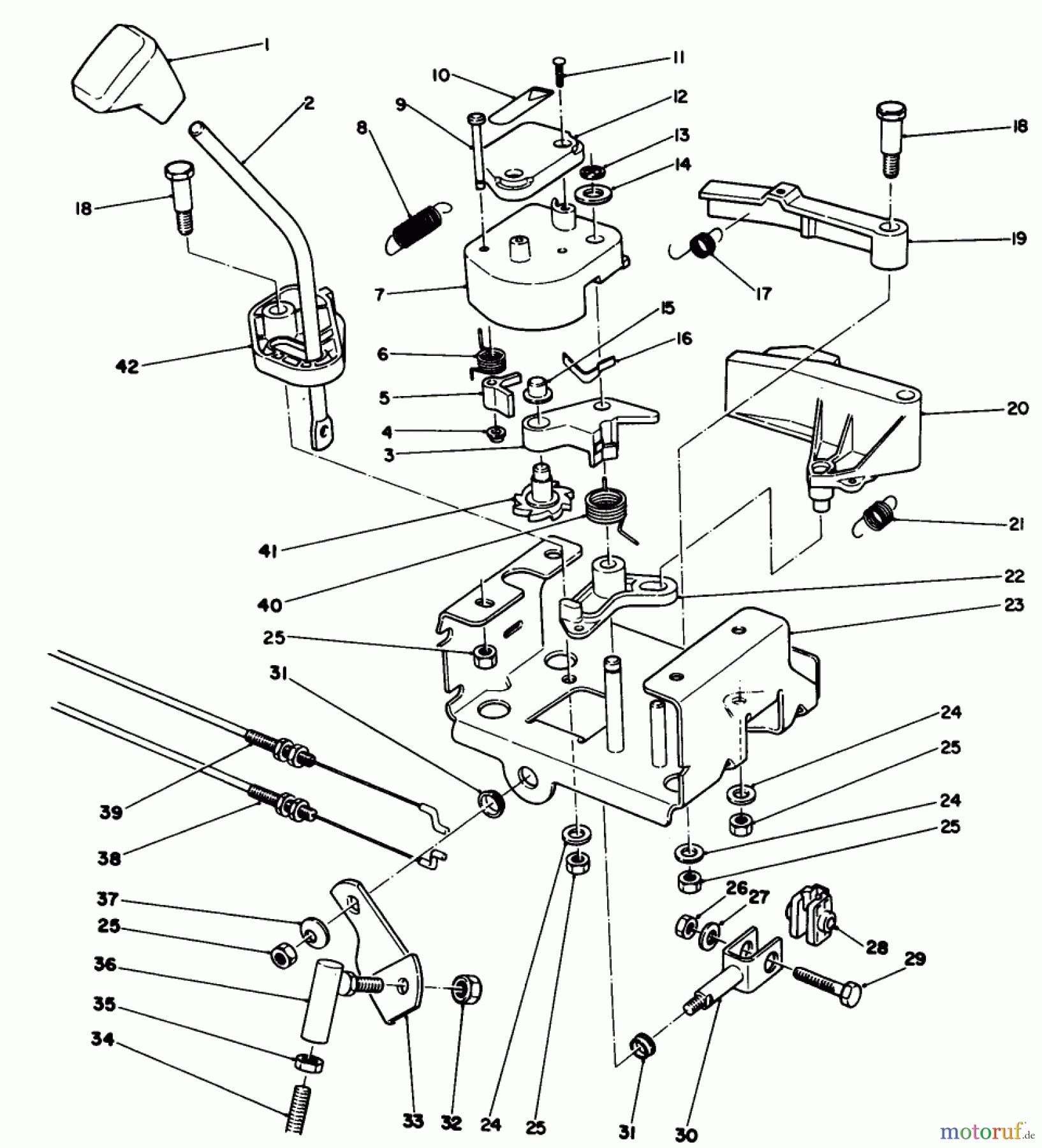  Toro Neu Snow Blowers/Snow Throwers Seite 1 38513 (624) - Toro 624 Power Shift Snowthrower, 1990 (0000001-0999999) TRACTION LINKAGE ASSEMBLY