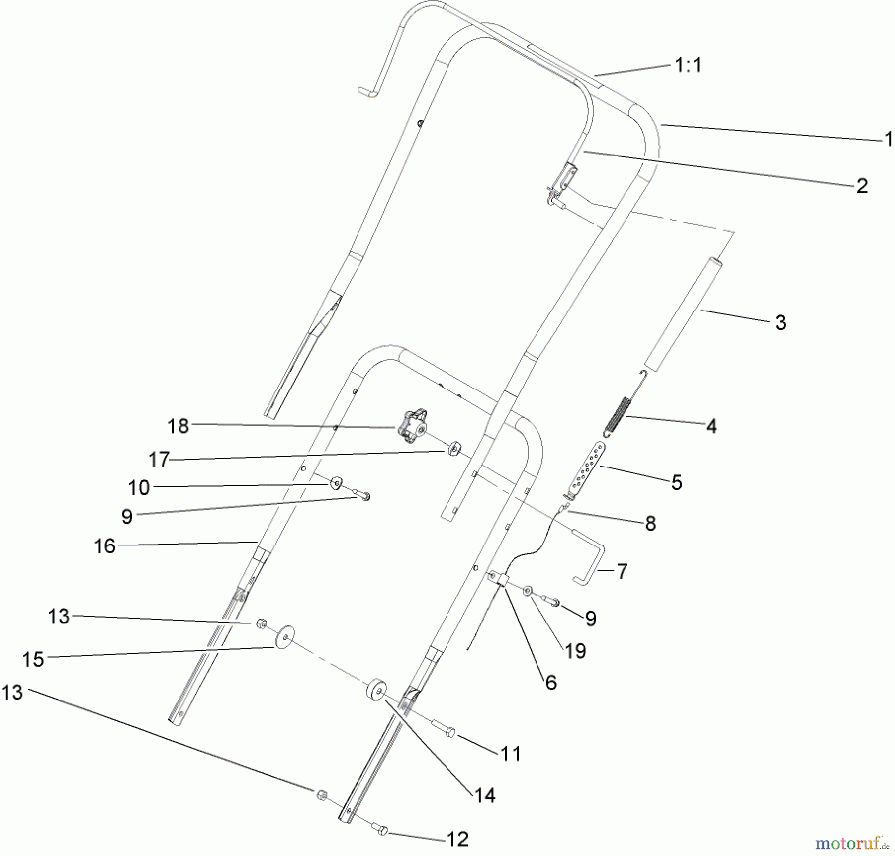  Toro Neu Snow Blowers/Snow Throwers Seite 1 38515 (2450) - Toro CCR 2450 GTS Snowthrower, 2004 (240000001-240999999) HANDLE ASSEMBLY