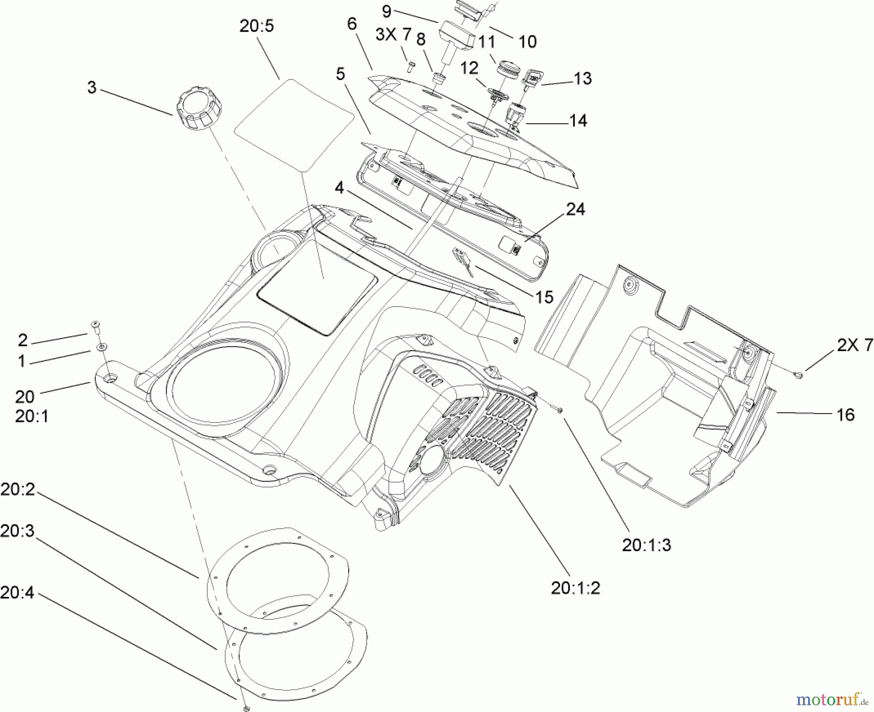  Toro Neu Snow Blowers/Snow Throwers Seite 1 38515 (2450) - Toro CCR 2450 GTS Snowthrower, 2006 (260000001-260999999) SHROUD AND CONTROL PANEL ASSEMBLY