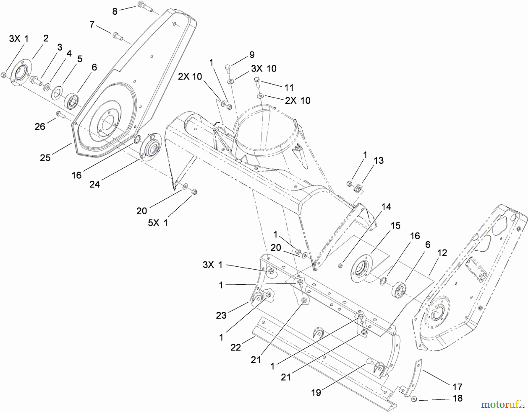  Toro Neu Snow Blowers/Snow Throwers Seite 1 38515 (2450) - Toro CCR 2450 GTS Snowthrower, 2011 (311000001-311999999) ROTOR HOUSING AND SCRAPER ASSEMBLY