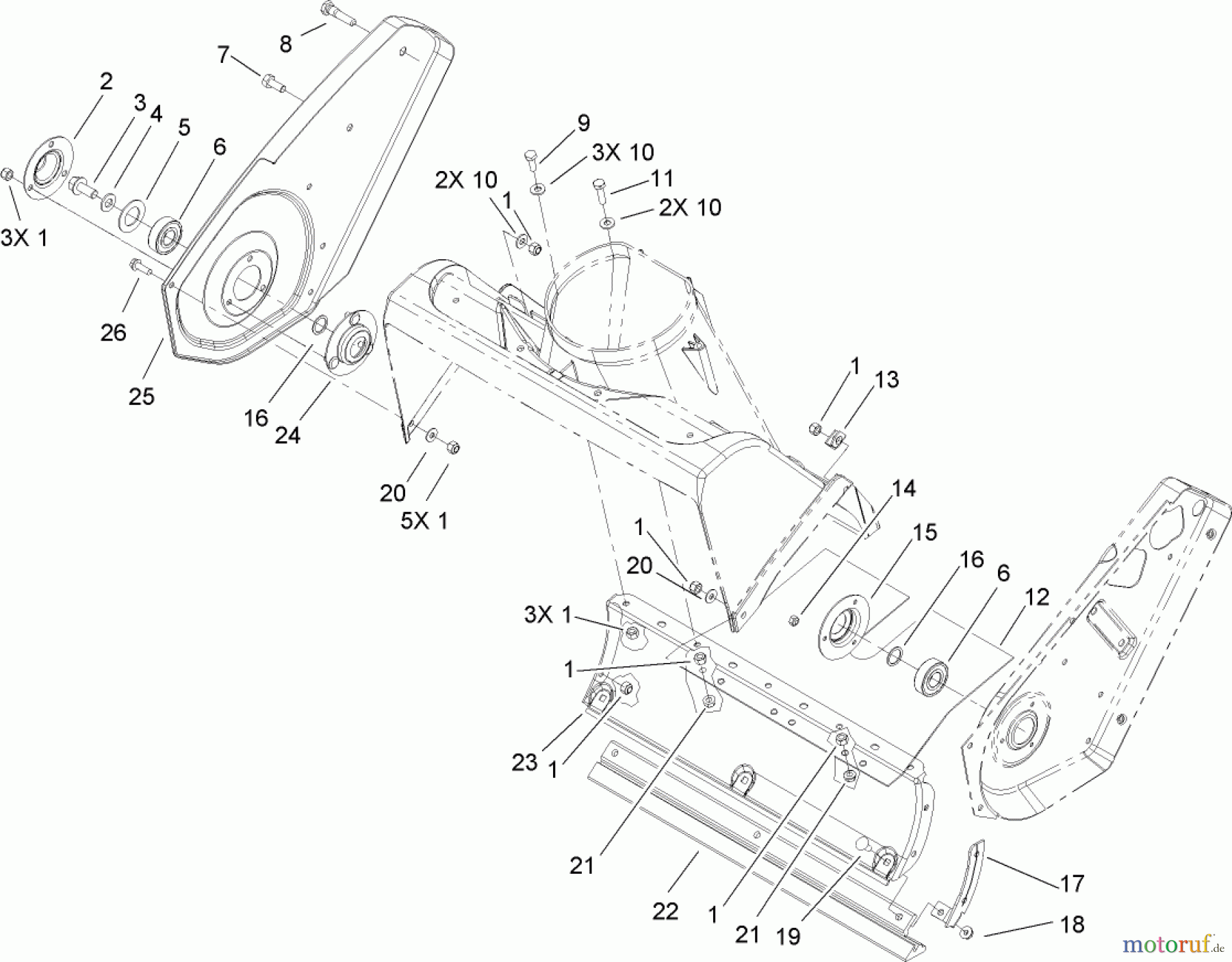  Toro Neu Snow Blowers/Snow Throwers Seite 1 38516 (2450) - Toro CCR 2450 GTS Snowthrower, 2006 (260000001-260010000) ROTOR HOUSING AND SCRAPER ASSEMBLY