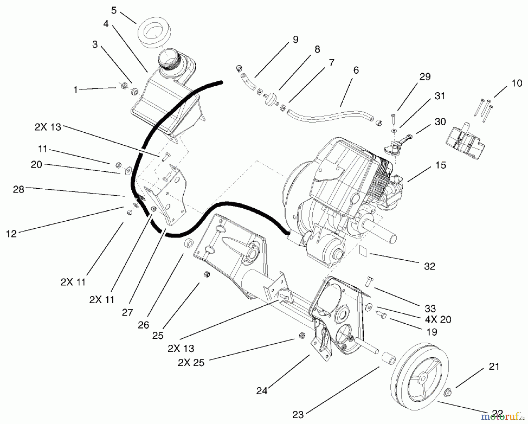  Toro Neu Snow Blowers/Snow Throwers Seite 1 38538 (3650) - Toro CCR 3650 GTS Snowthrower, 2003 (230000001-230999999) ENGINE AND FRAME ASSEMBLY