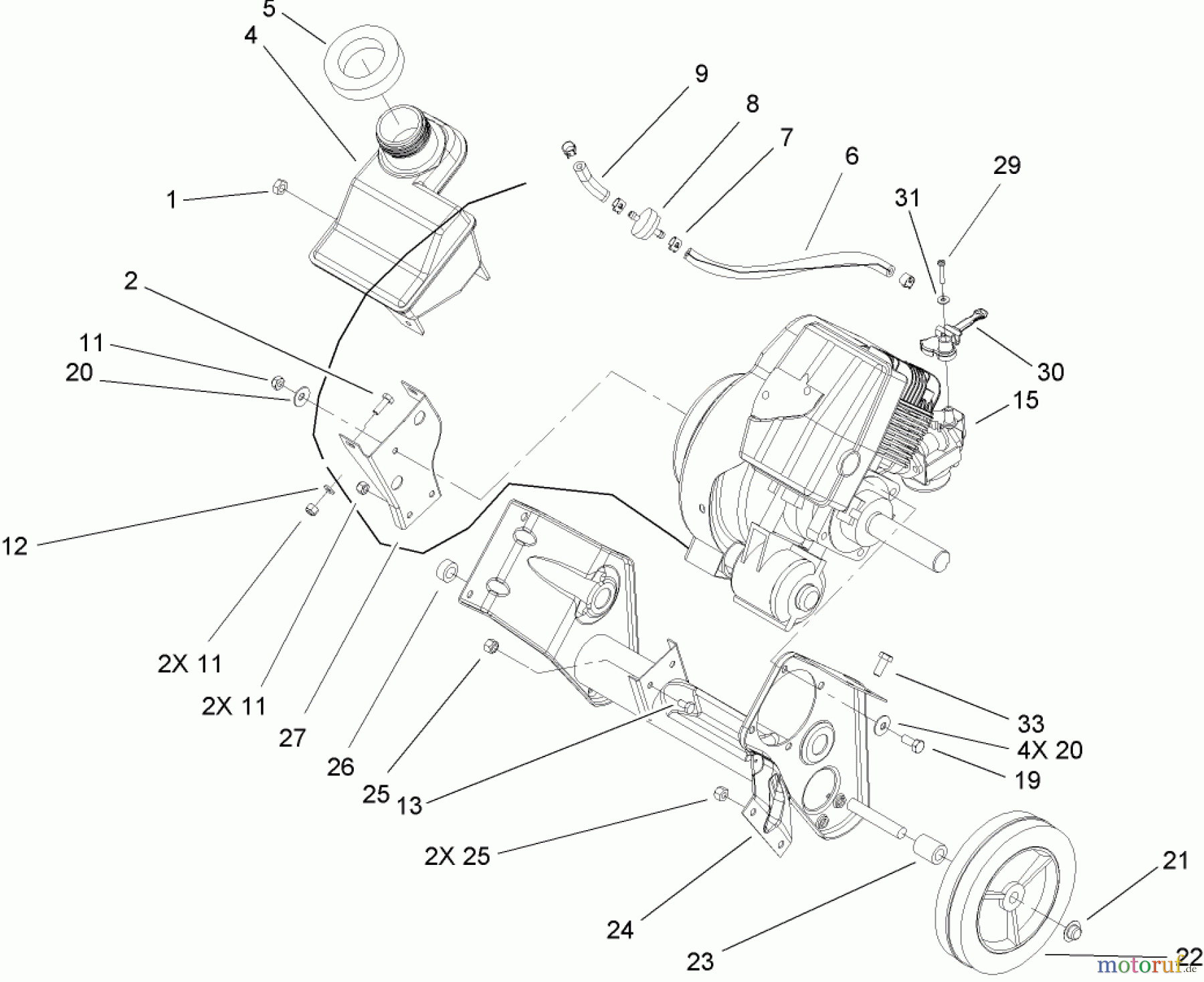  Toro Neu Snow Blowers/Snow Throwers Seite 1 38517 (3650) - Toro CCR 3650 GTS Snowthrower, 2005 (250000001-250999999) ENGINE AND FRAME ASSEMBLY