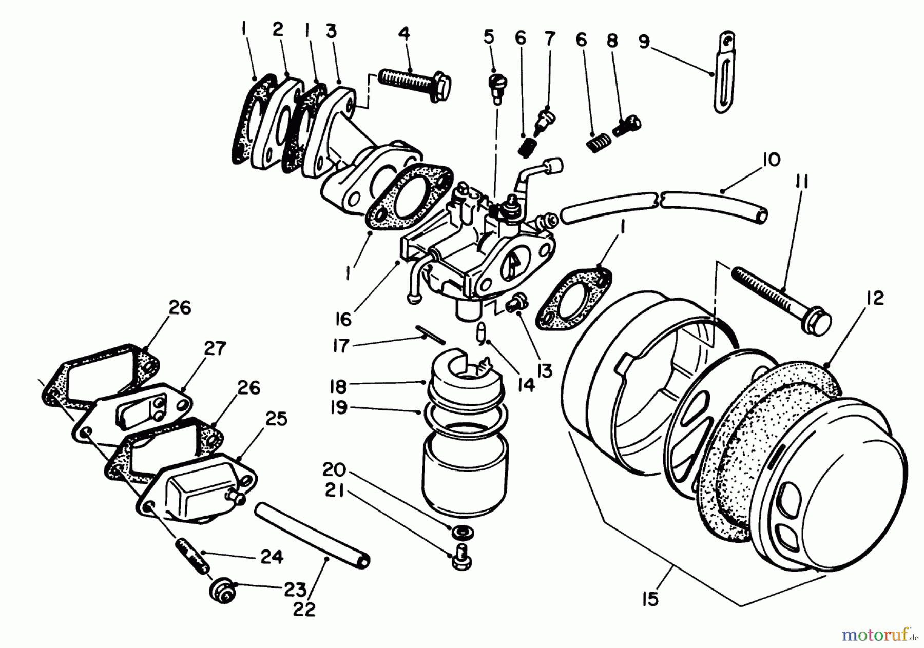  Toro Neu Edgers 58402 - Toro 2 hp Edger, 1984 (4000001-4999999) CARBURETOR ASSEMBLY