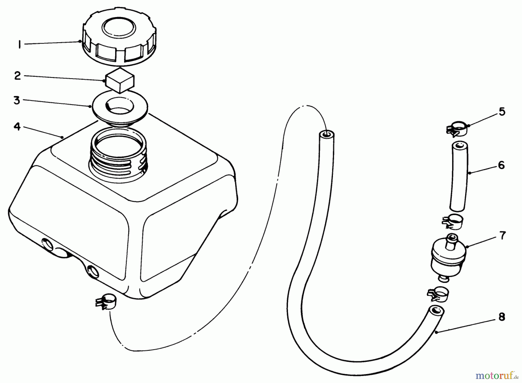  Toro Neu Edgers 58402 - Toro 2 hp Edger, 1984 (4000001-4999999) FUEL TANK ASSEMBLY