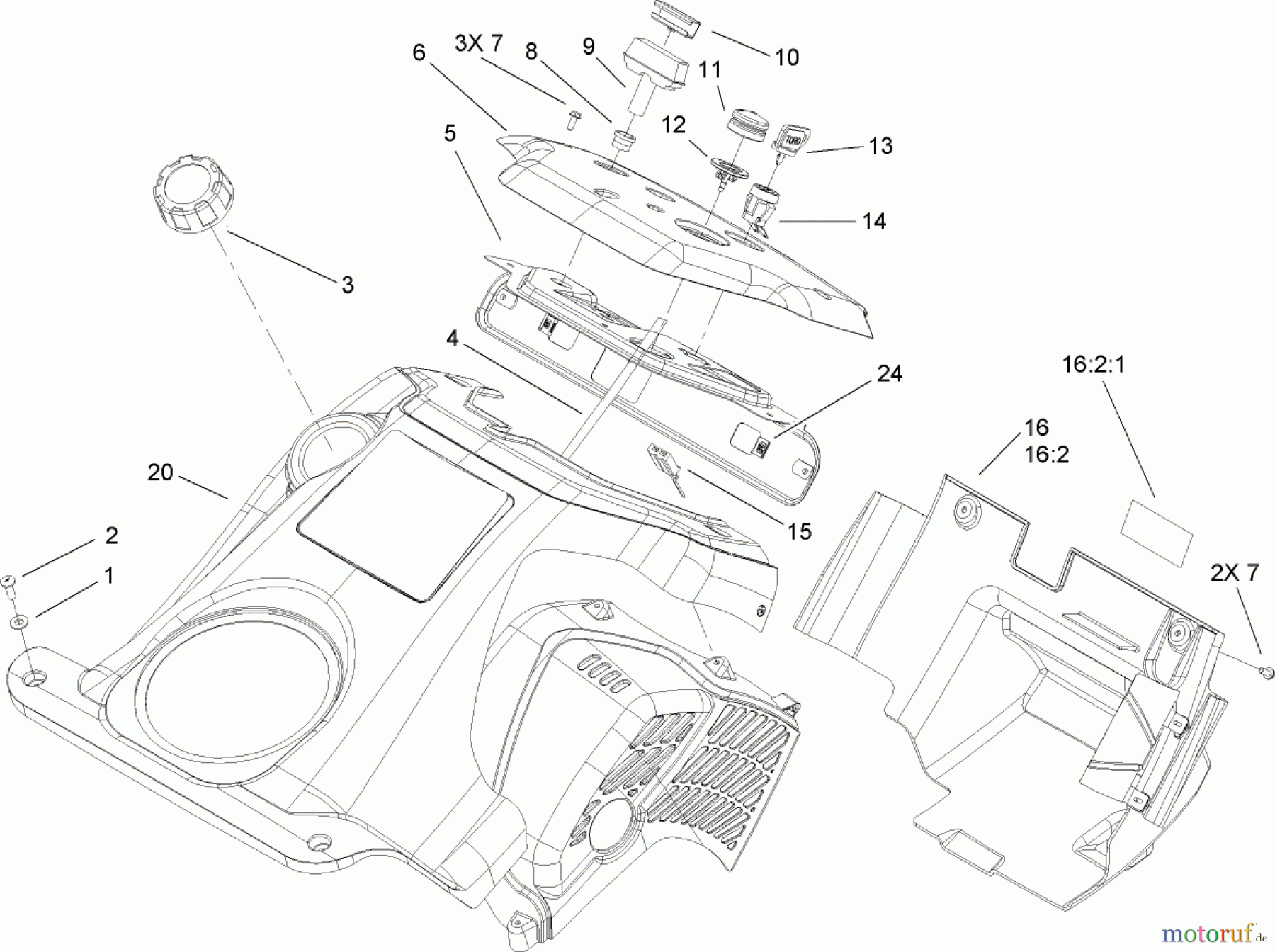  Toro Neu Snow Blowers/Snow Throwers Seite 1 38518 (3650) - Toro CCR 3650 GTS Snowthrower, 2007 (270000001-270010000) SHROUD AND CONTROL PANEL ASSEMBLY