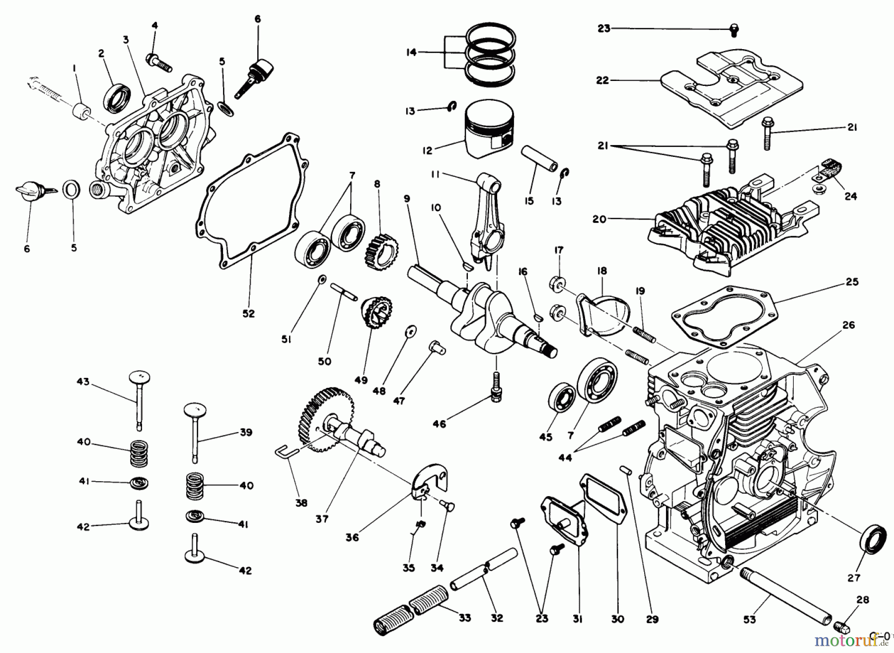  Toro Neu Snow Blowers/Snow Throwers Seite 1 38525 (724) - Toro 724 Power Shift Snowthrower, 1989 (9000001-9999999) ENGINE NO. 68-8290 CRANKCASE ASSEMBLY