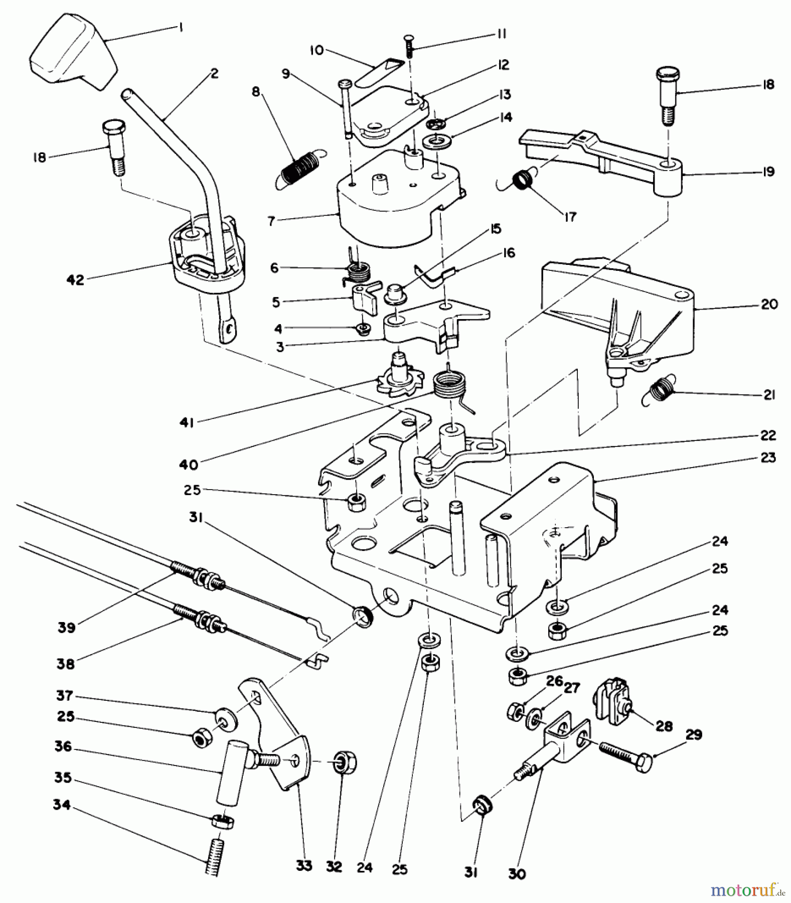  Toro Neu Snow Blowers/Snow Throwers Seite 1 38520 (724) - Toro 724 Power Shift Snowthrower, 1989 (9000001-9999999) TRACTION LINKAGE ASSEMBLY