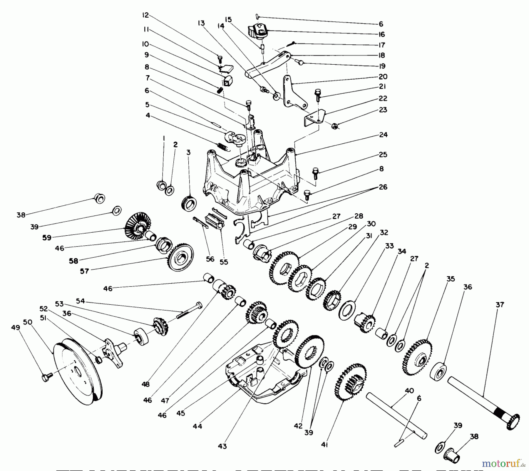  Toro Neu Snow Blowers/Snow Throwers Seite 1 38520 (724) - Toro 724 Power Shift Snowthrower, 1989 (9000001-9999999) TRANSMISSION ASSEMBLY NO. 66-8030