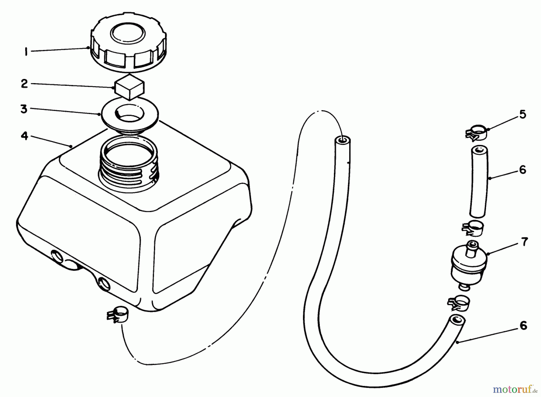  Toro Neu Edgers 58410 - Toro 2 hp Edger, 1987 (7000001-7999999) FUEL TANK ASSEMBLY