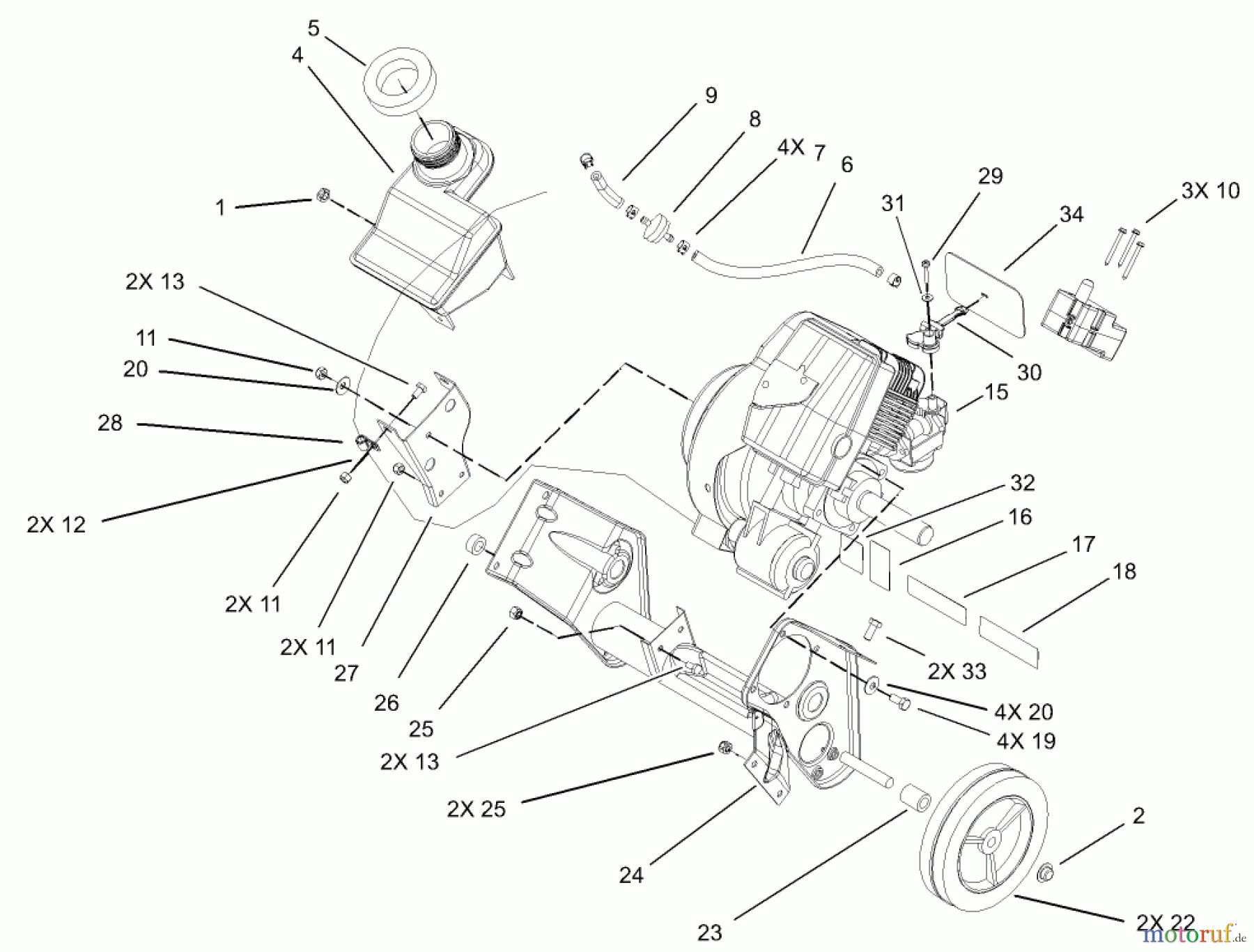  Toro Neu Snow Blowers/Snow Throwers Seite 1 38538 (3650) - Toro CCR 3650 GTS Snowthrower, 2004 (240000001-240999999) ENGINE AND FRAME ASSEMBLY