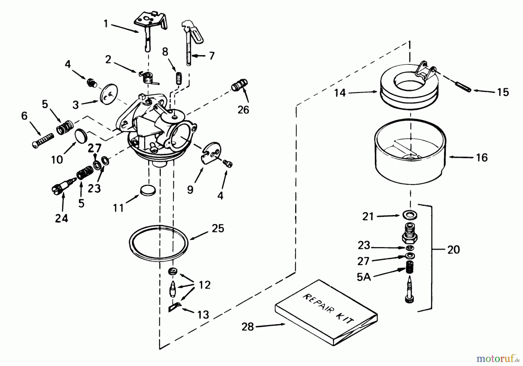  Toro Neu Snow Blowers/Snow Throwers Seite 1 38540 (824) - Toro 824 Power Shift Snowthrower, 1988 (8000001-8999999) CARBURETOR NO. 632334