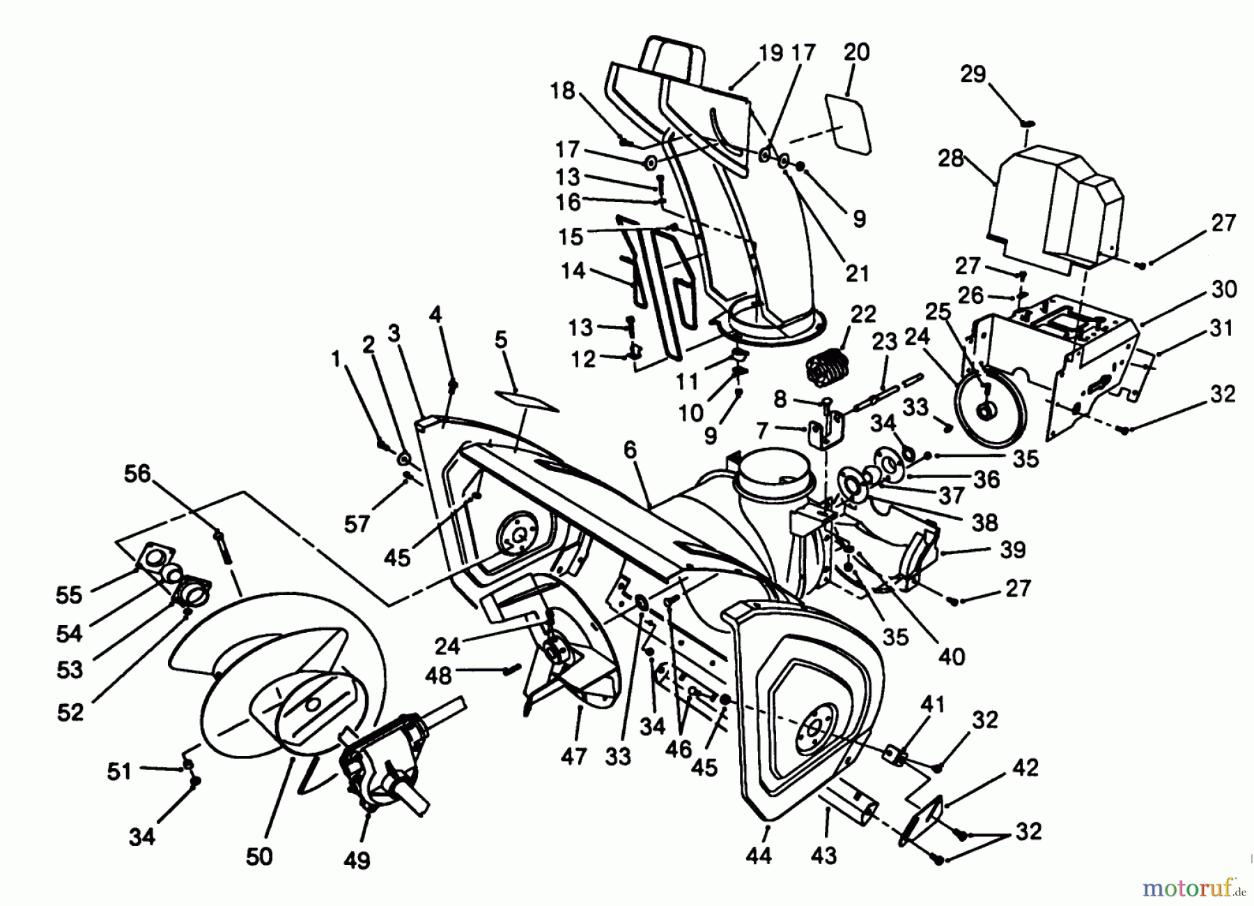  Toro Neu Snow Blowers/Snow Throwers Seite 1 38543 (824) - Toro 824 Power Shift Snowthrower, 1988 (8000001-8999999) HOUSING & CHUTE ASSEMBLY