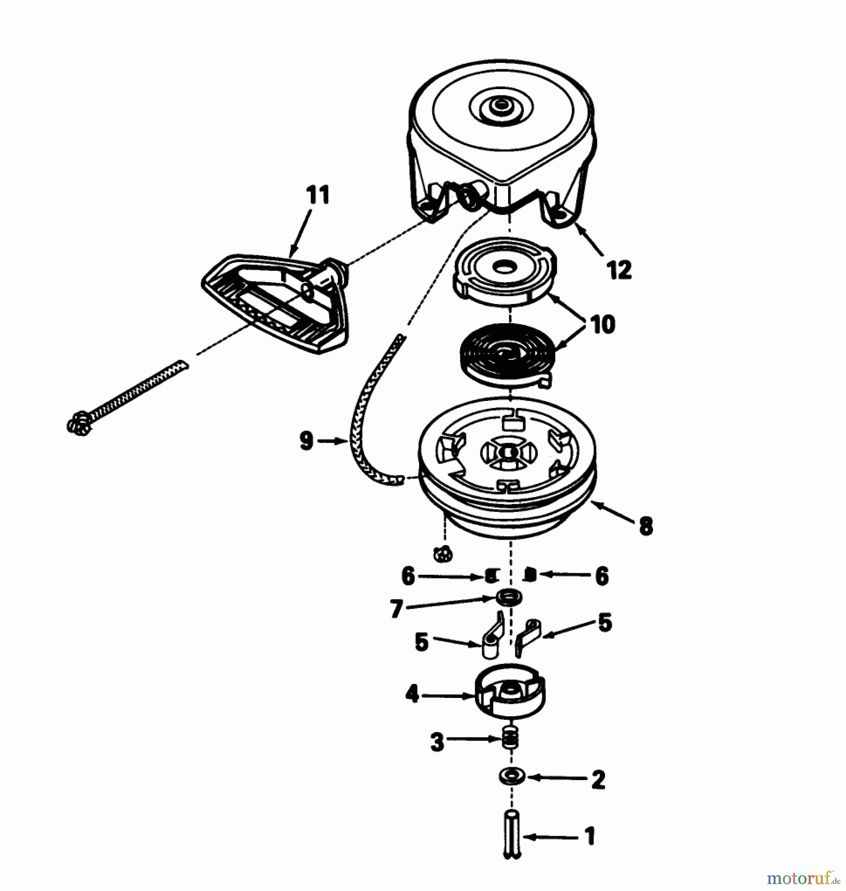  Toro Neu Snow Blowers/Snow Throwers Seite 1 38540 (824) - Toro 824 Power Shift Snowthrower, 1988 (8000001-8999999) REWIND STARTER NO. 590630