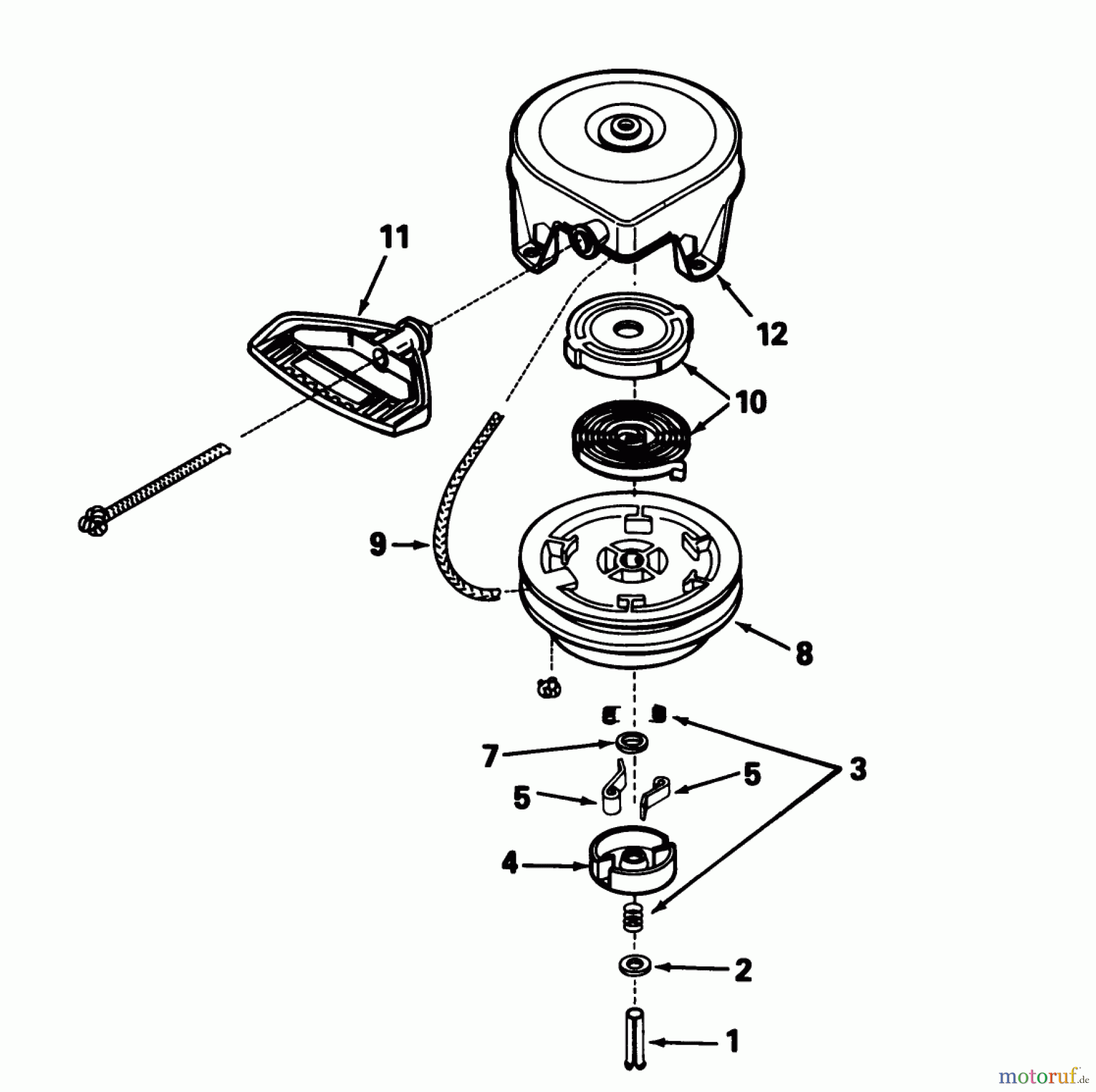  Toro Neu Snow Blowers/Snow Throwers Seite 1 38540 (824) - Toro 824 Power Shift Snowthrower, 1992 (2000001-2999999) REWIND STARTER TECUMSEH NO. 590630