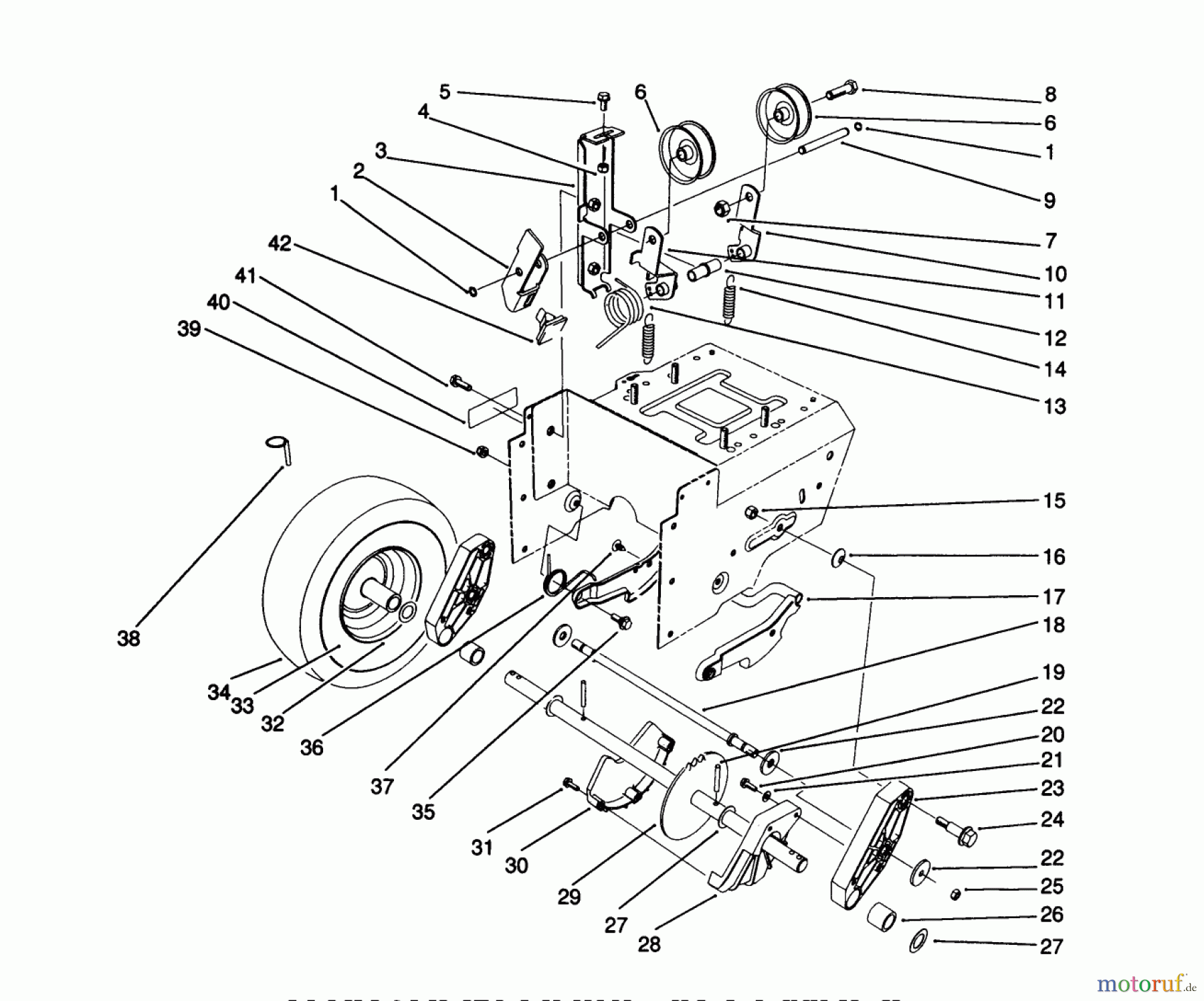  Toro Neu Snow Blowers/Snow Throwers Seite 1 38540 (824) - Toro 824 Power Shift Snowthrower, 1992 (2000001-2999999) TRACTION DRIVE ASSEMBLY