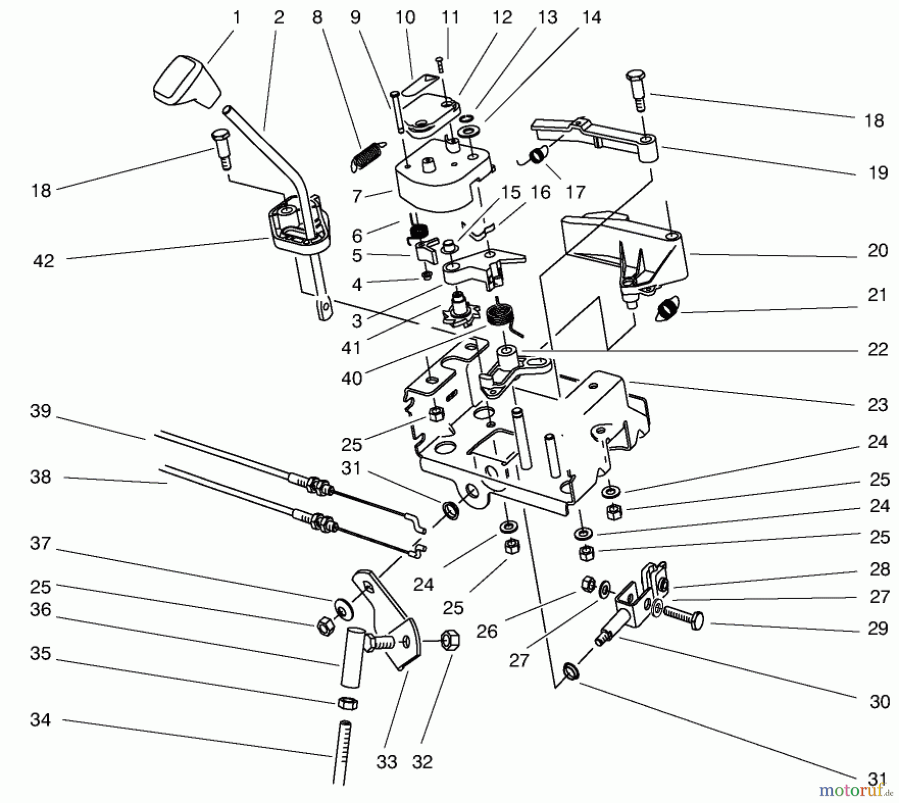  Toro Neu Snow Blowers/Snow Throwers Seite 1 38540 (824) - Toro 824 Power Shift Snowthrower, 1997 (7900001-7999999) TRACTION LINKAGE ASSEMBLY