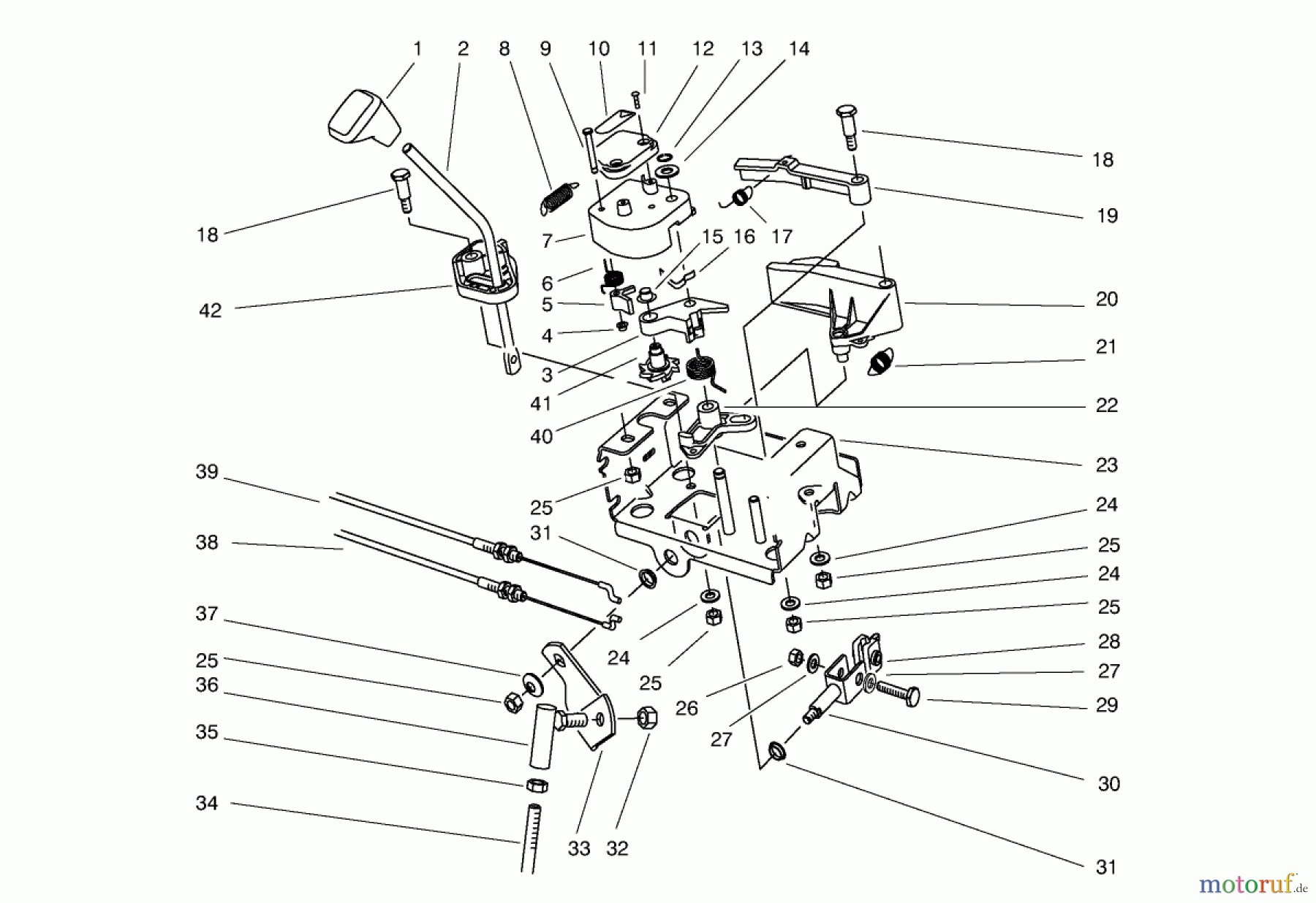  Toro Neu Snow Blowers/Snow Throwers Seite 1 38543 (824) - Toro 824 Power Shift Snowthrower, 1998 (8900001-8999999) TRACTION LINKAGE ASSEMBLY