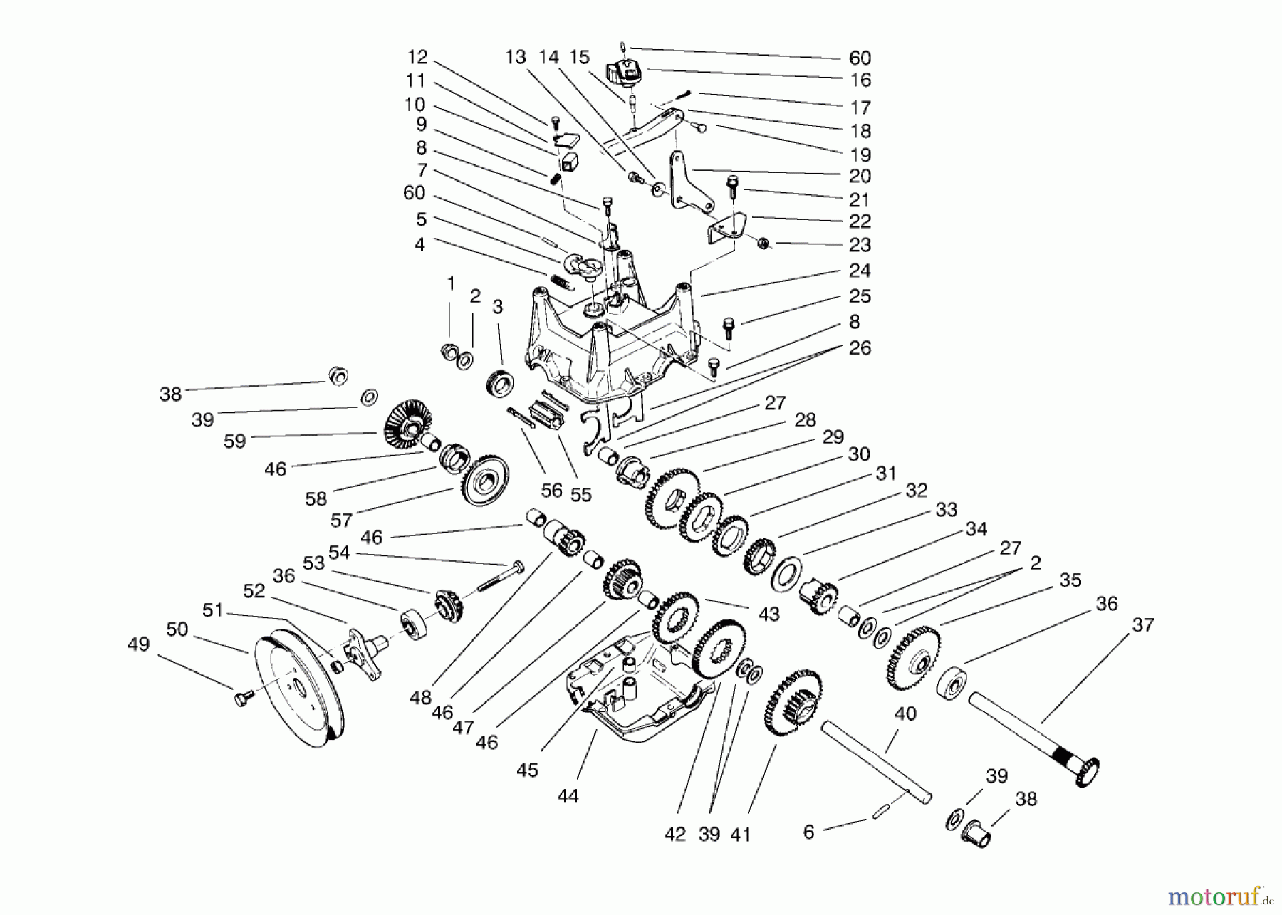  Toro Neu Snow Blowers/Snow Throwers Seite 1 38543 (824) - Toro 824 Power Shift Snowthrower, 1998 (8900001-8999999) TRANSMISSION ASSEMBLY NO. 66-8030