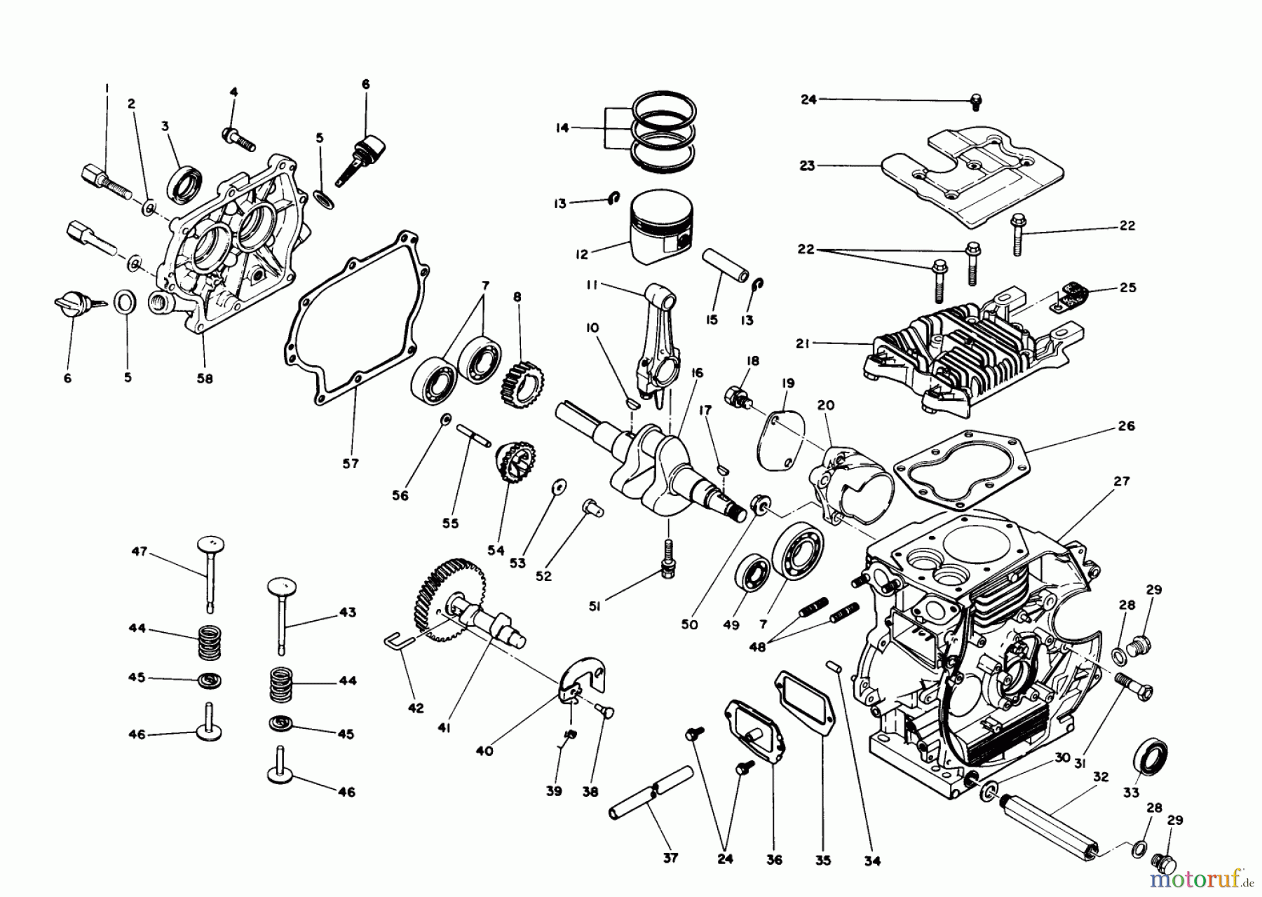  Toro Neu Snow Blowers/Snow Throwers Seite 1 38545 (828) - Toro 828 Power Shift Snowthrower, 1988 (8000001-8999999) CRANKCASE ASSEMBLY